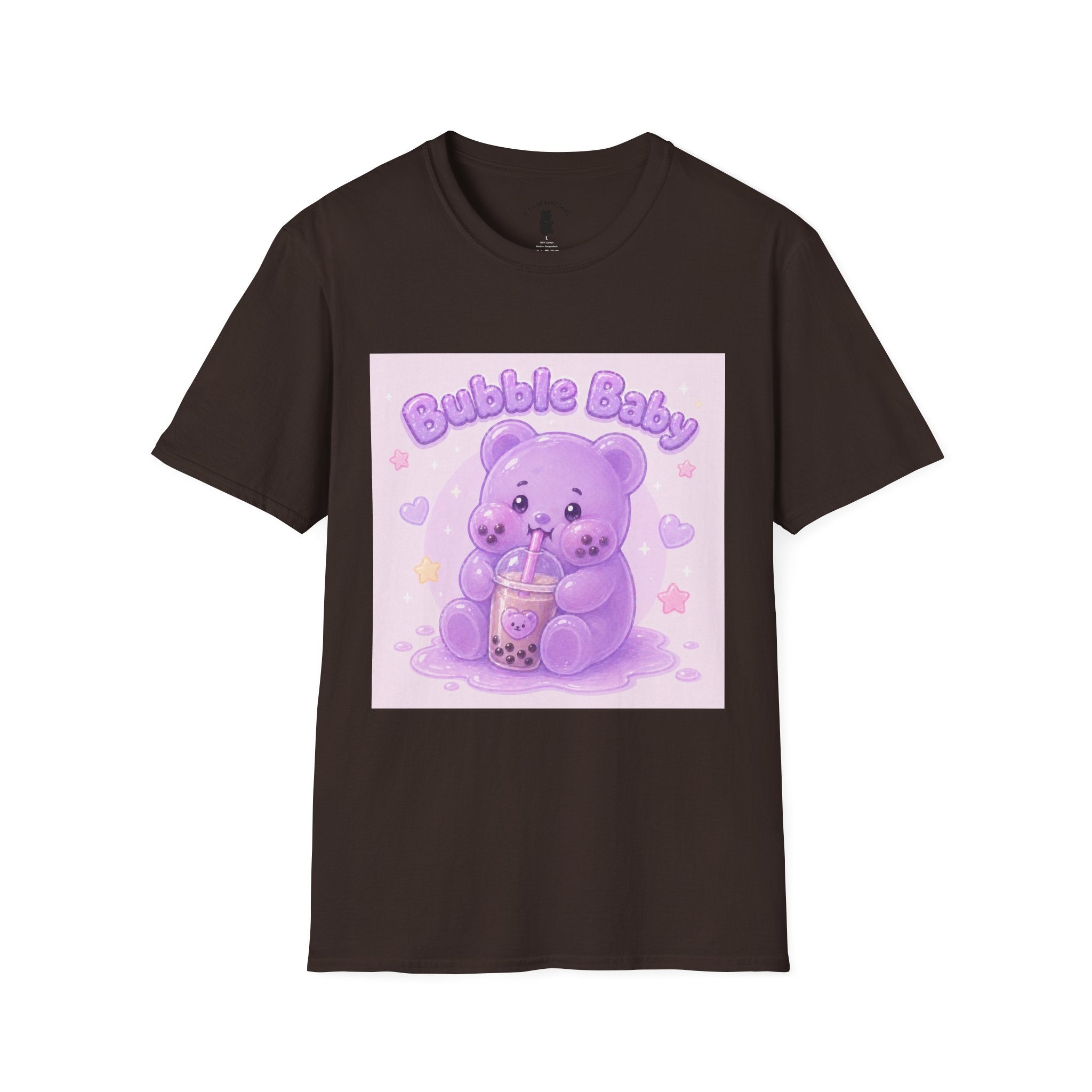 "Bubble Baby" Purple Gooey Gummy Bear — Cute Purple Boba Tea Graphic Tee