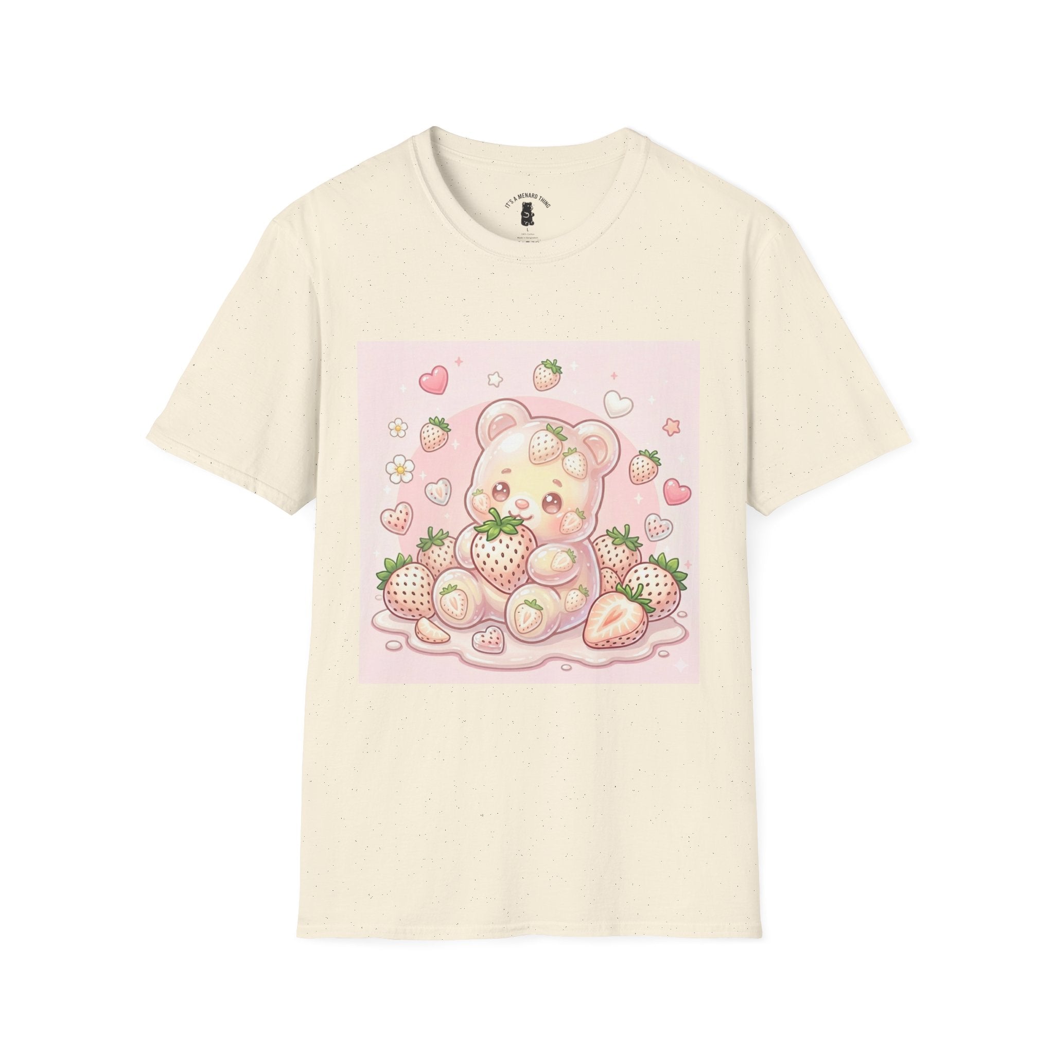 Exotic White Strawberry Oozy Bear Friend — Kawaii Fruit Design