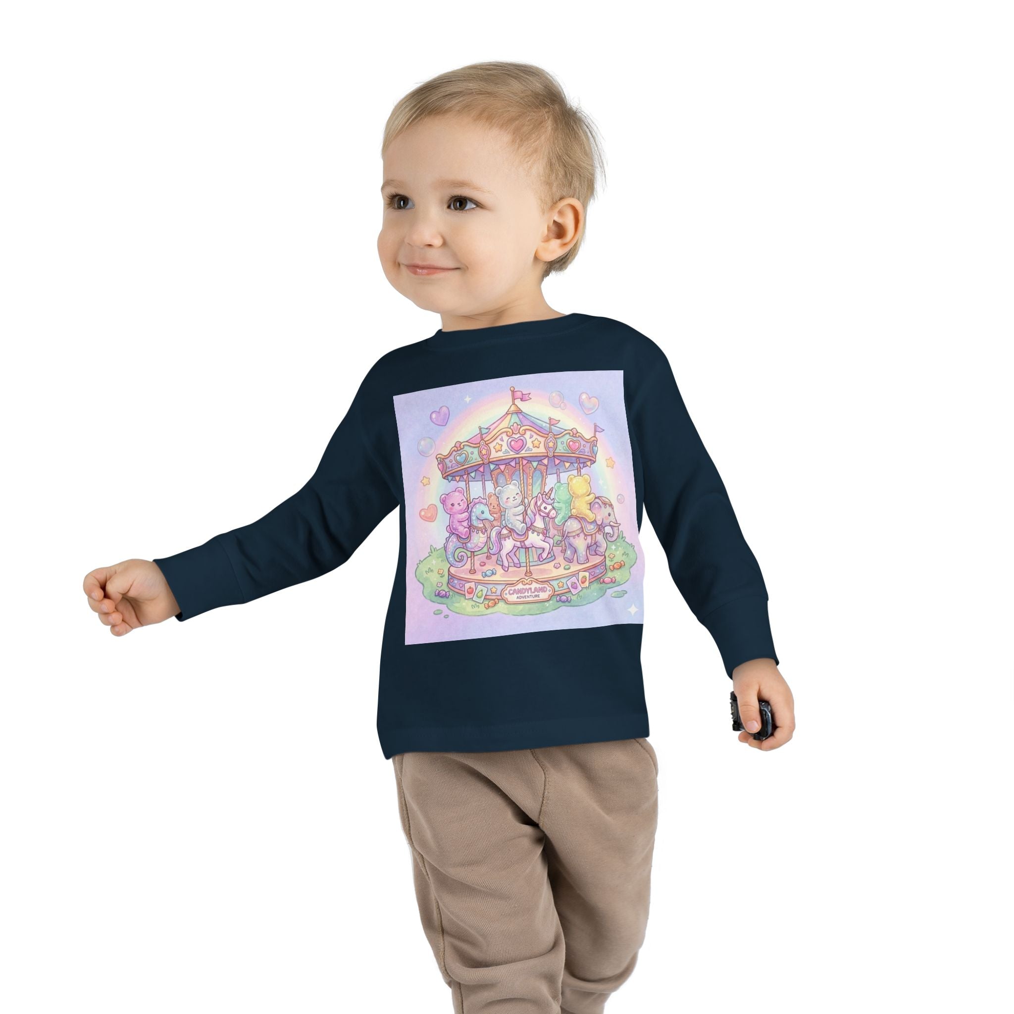 Pastel Carousel, Carnival Oozy Bear Gummy Friends- Graphic Long Sleeve Shirt