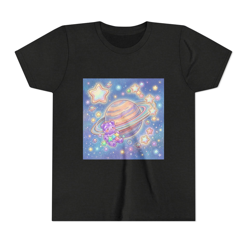 Merry-go-Saturn Cosmic Gooey Crystal Gummy Bear- Stars & Sparkles Graphic T-Shirt