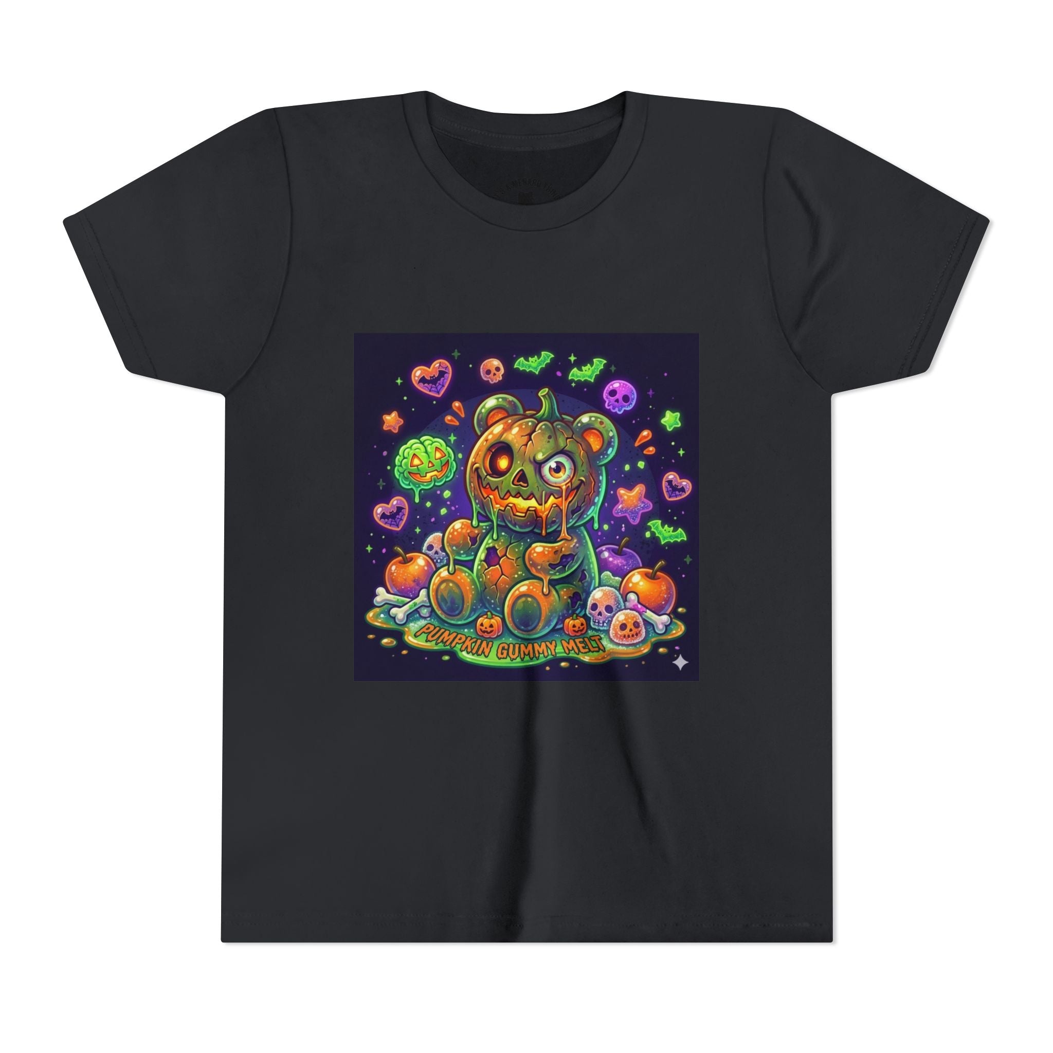 Cute Creepy Pumpkin Head Gooey Gummy Bear Halloween- Graphic Tee