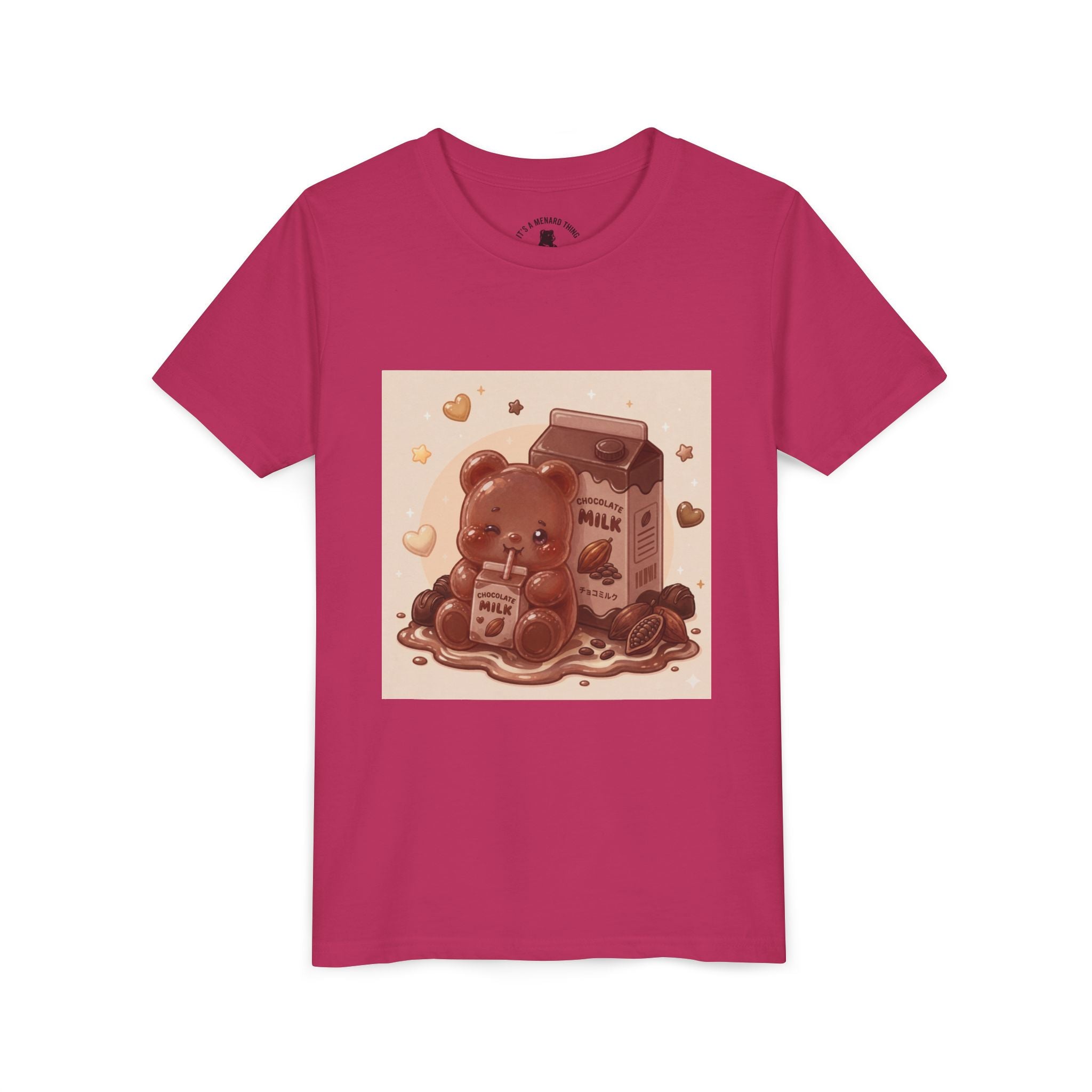 Kids Milk Chocolate Gooey Gummy Bear — Cute Milk Carton Graphic Youth T-Shirt