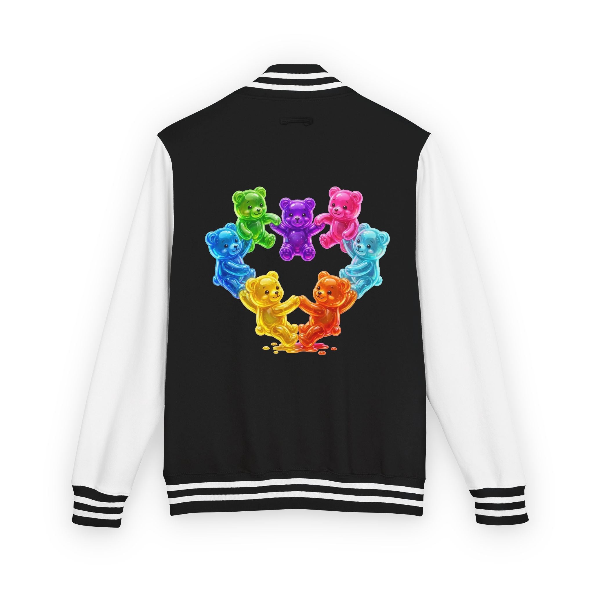 Rainbow Oozy Gummy Bear Heart Special Addition- Lettermen Graphic Jacket