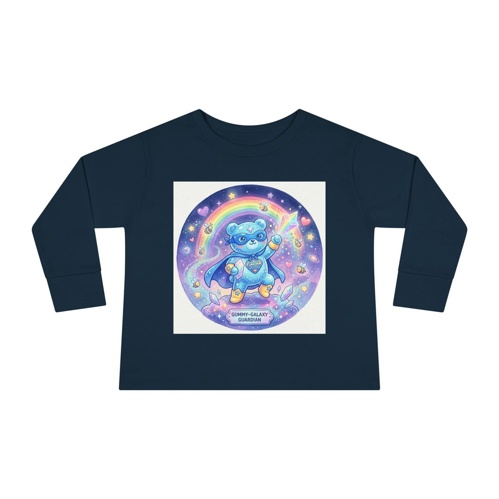 Superhero Blue Oozy Bear- Graphic Long Sleeve Shirt