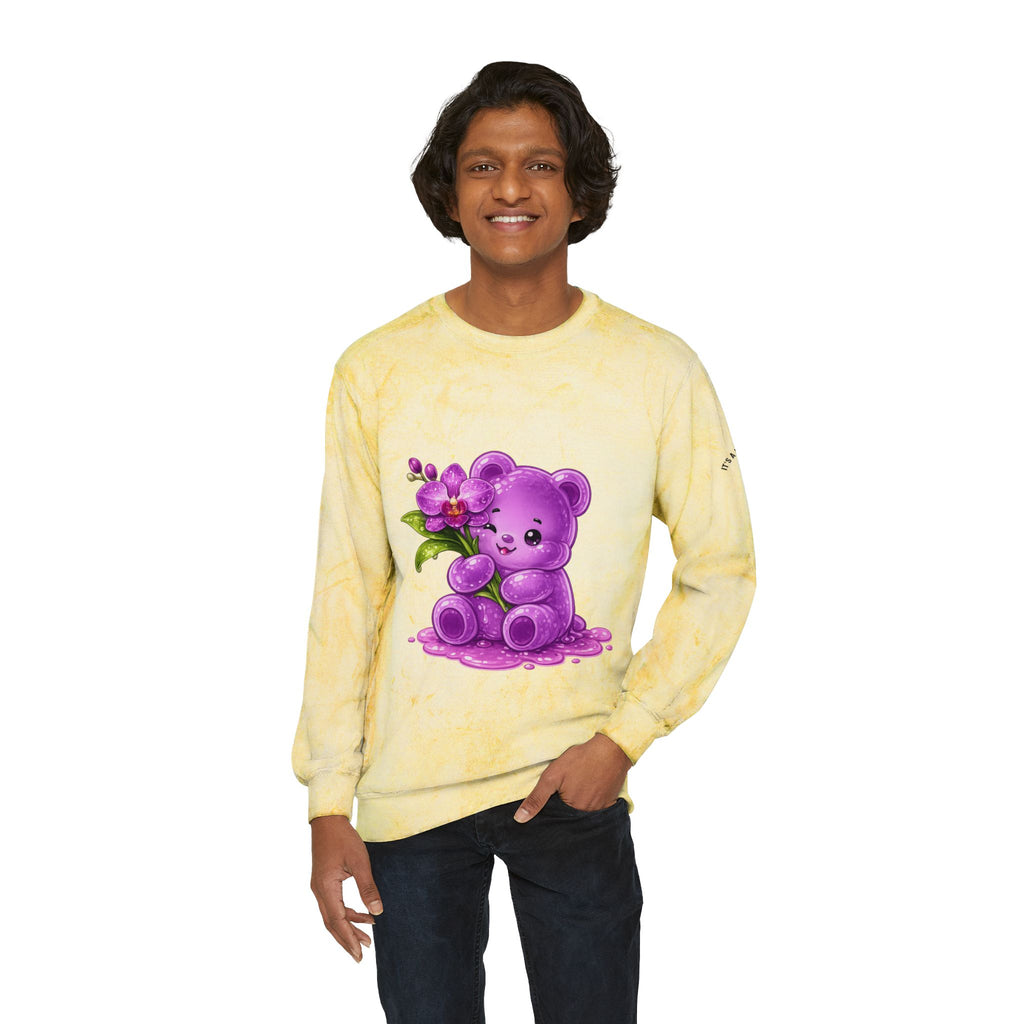 Orchid Bloom, Purple Special Gooey Gummy Bear- Kawaii Graphic Sweatshirt