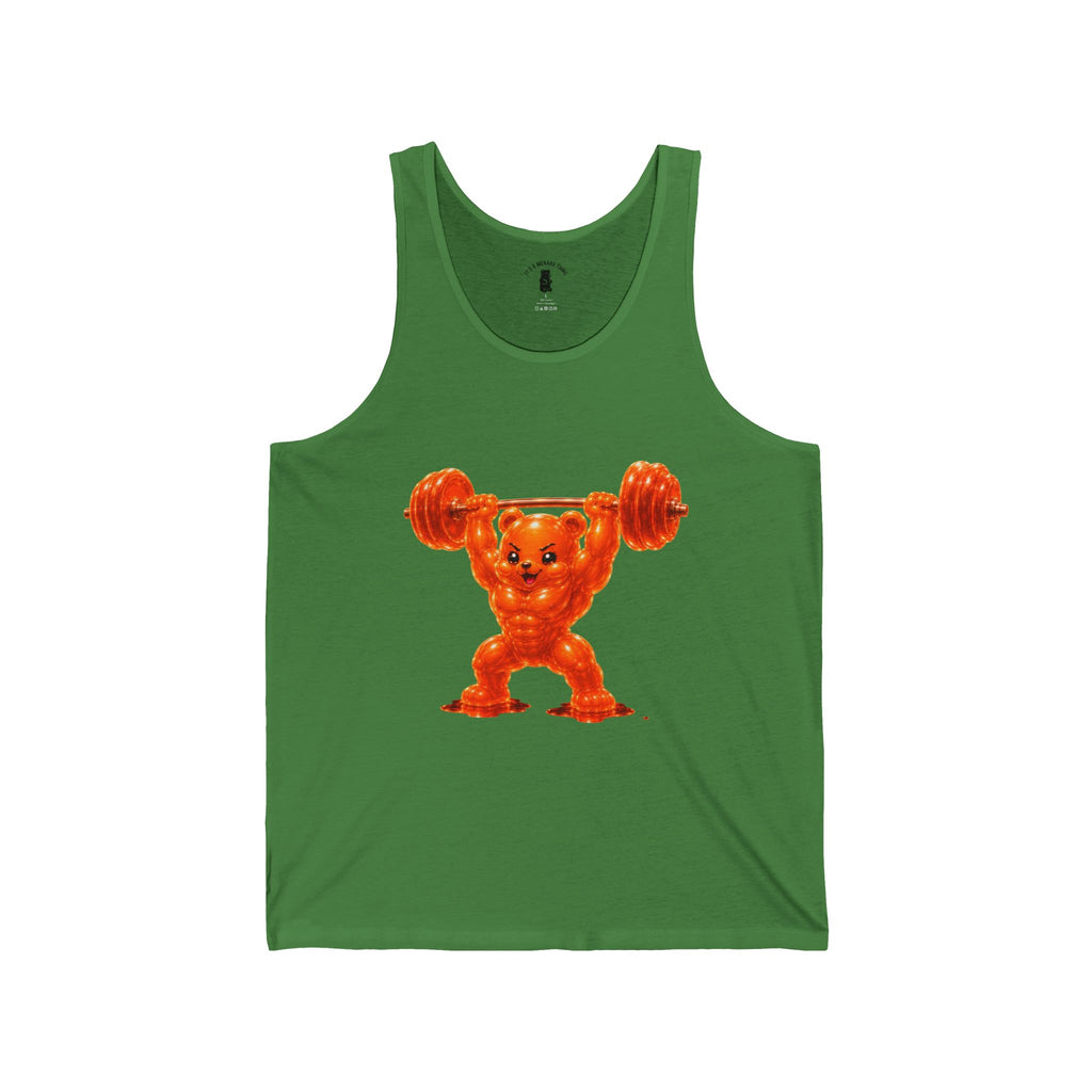Shredded Orange Buff Oozy Bear, Special Addition Gym Style- Graphic Tank Top