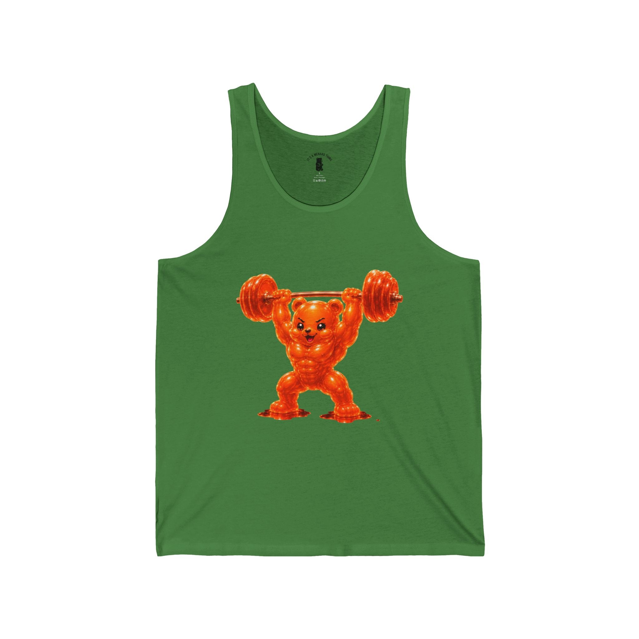 Shredded Orange Buff Oozy Bear, Special Addition Gym Style- Graphic Tank Top