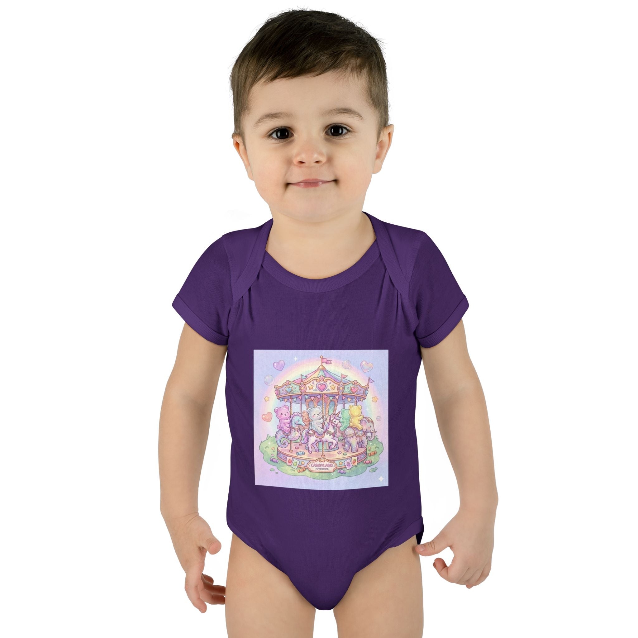 Gooey Gummies Carousel: Pastel Baby Bodysuit