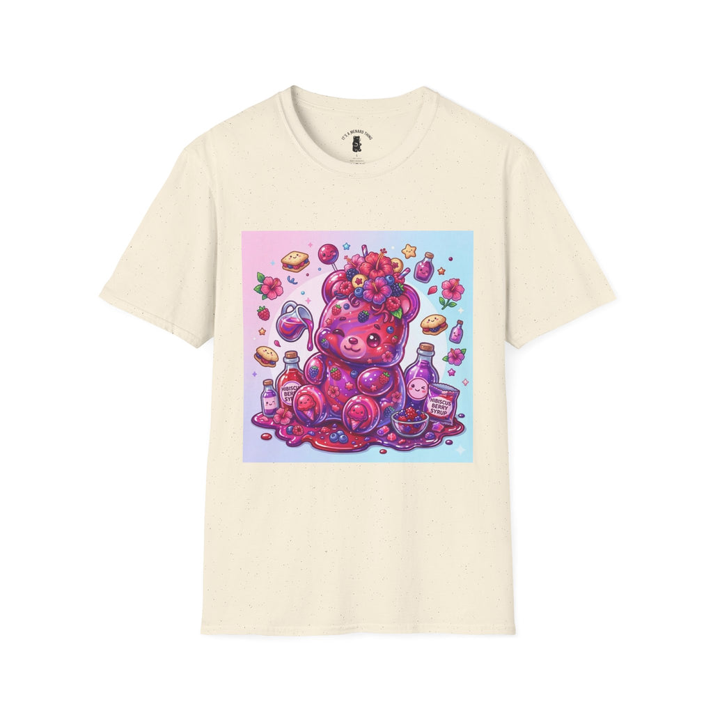 Hibiscus and Mixed Berry Jam, Exotic fruit Flower Gooey Gummy — Kawaii Illustrated T-Shirt