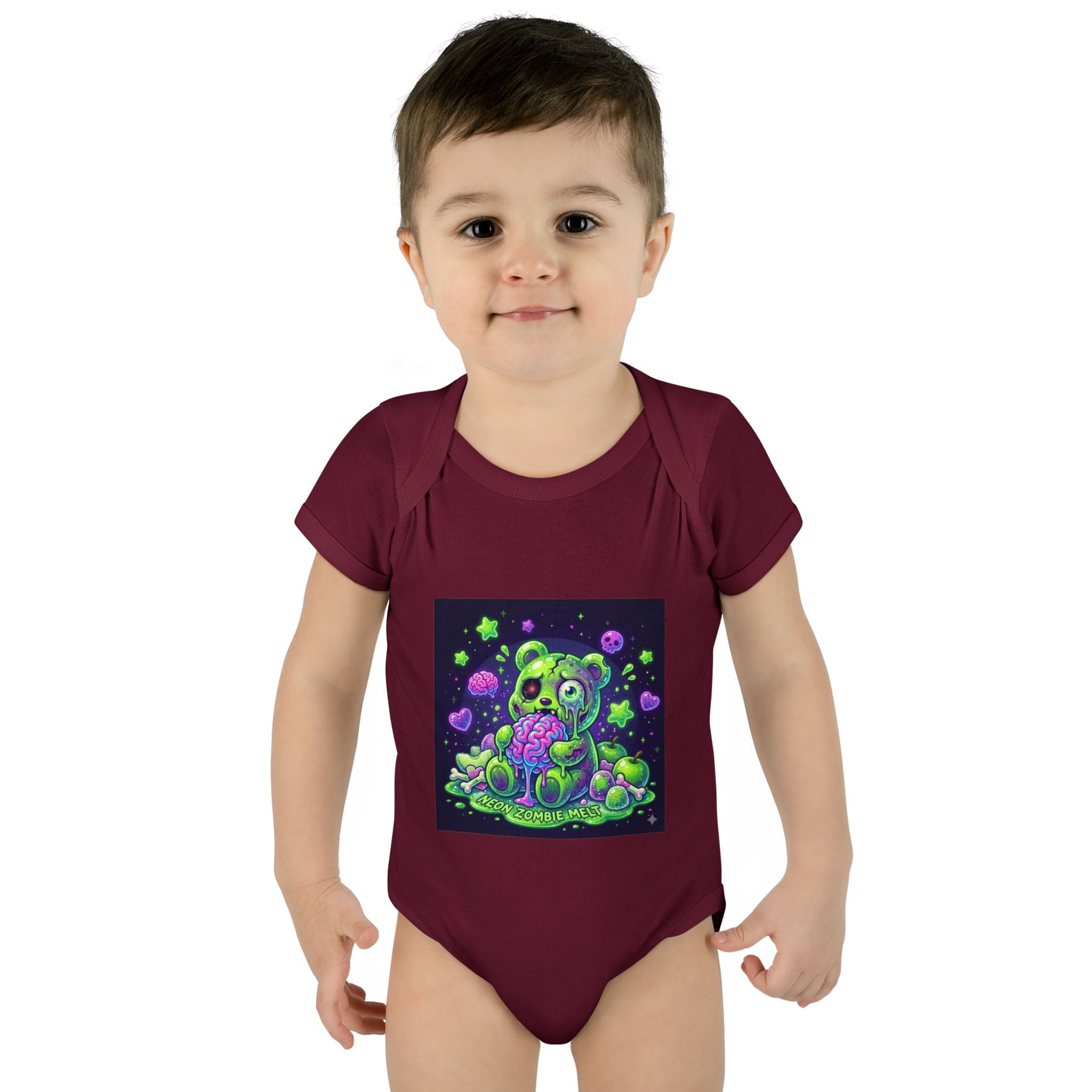 Baby Bodysuit — Neon Zombie Halloween Gooey Gummy Bear