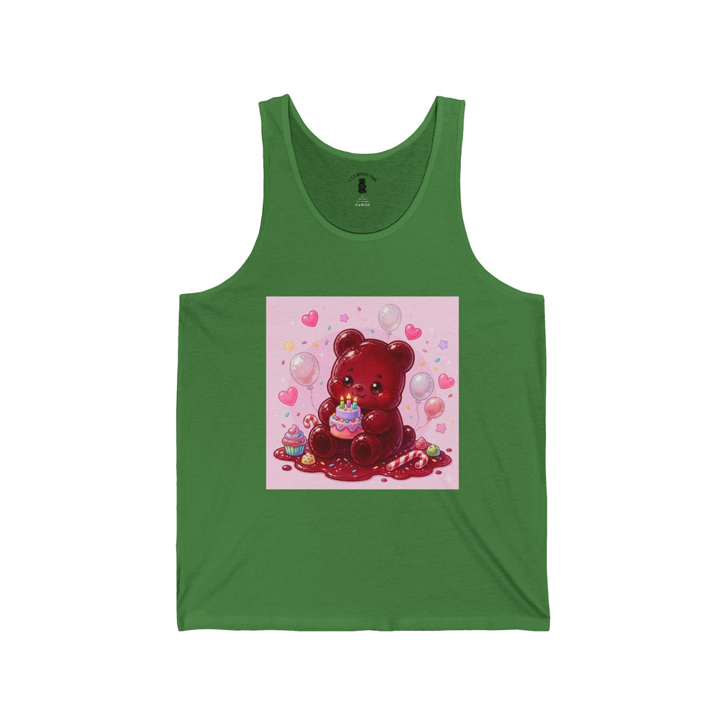 Birthday Cake Surprise! Red Gooey Gummy Bear – Cute Graphic Tank Top