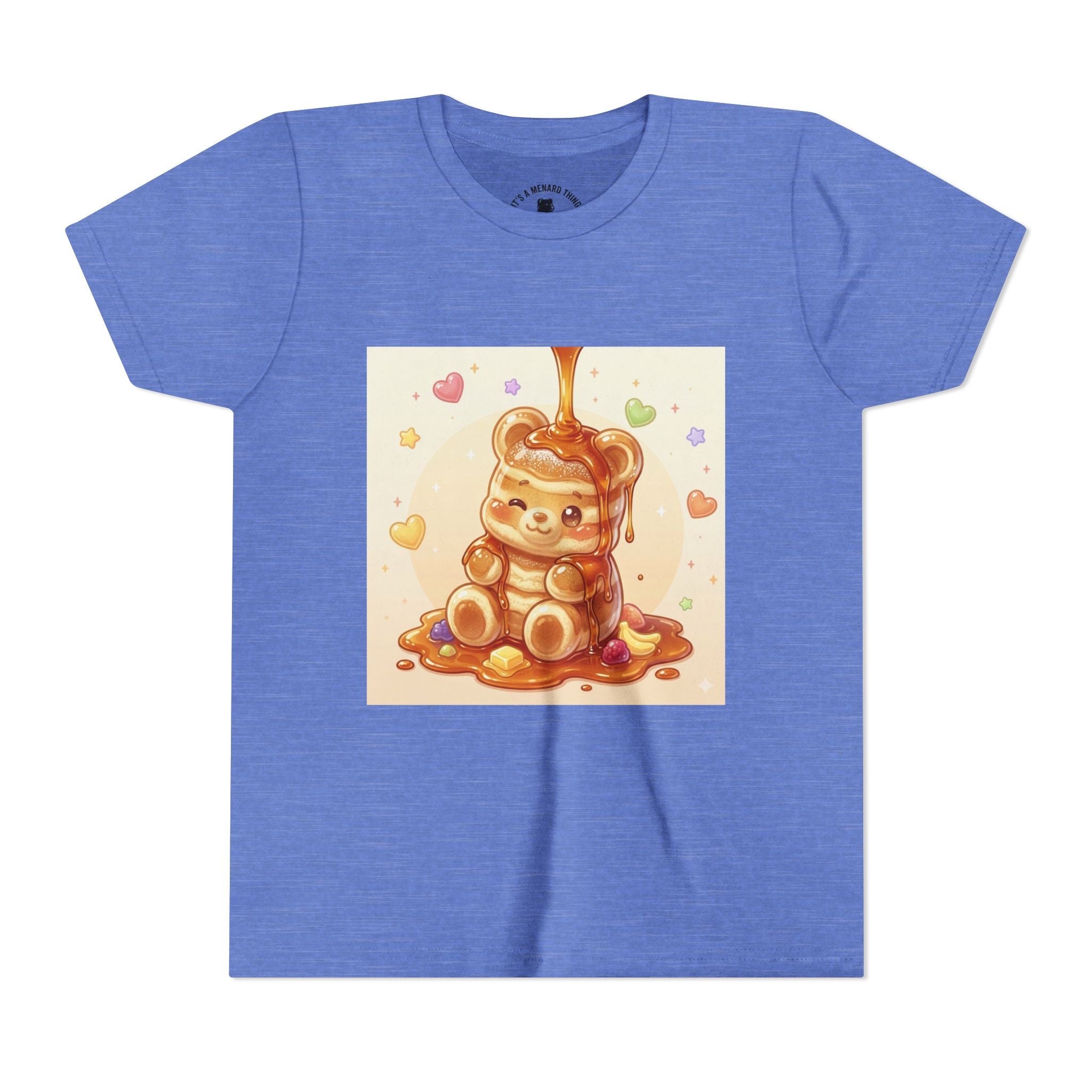 Fluffy Thick Gooey Gummy Pancake Bear Youth T-Shirt