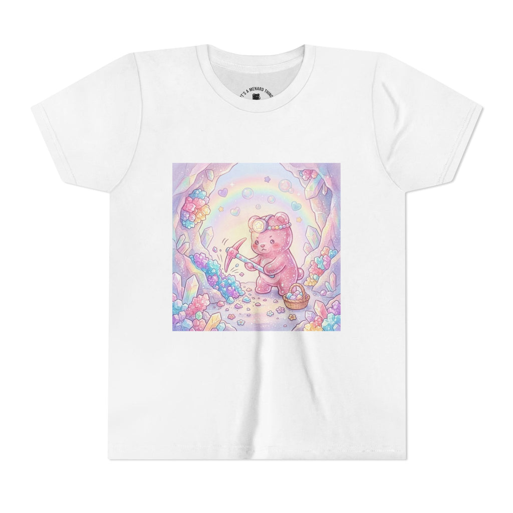 Digging for Crystal Candy Pink Gooey Gummy Bear Illustration