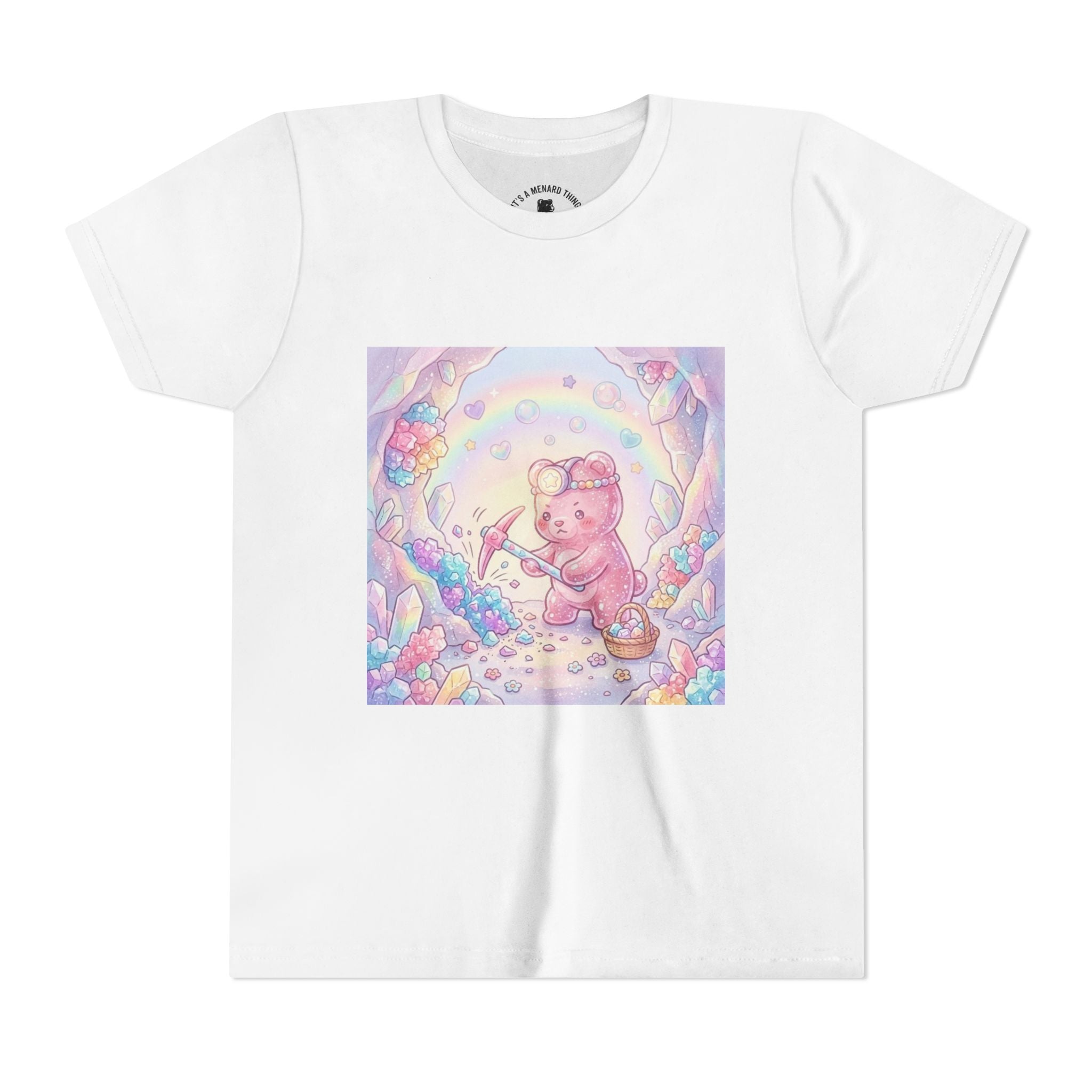 Digging for Crystal Candy Pink Gooey Gummy Bear Illustration