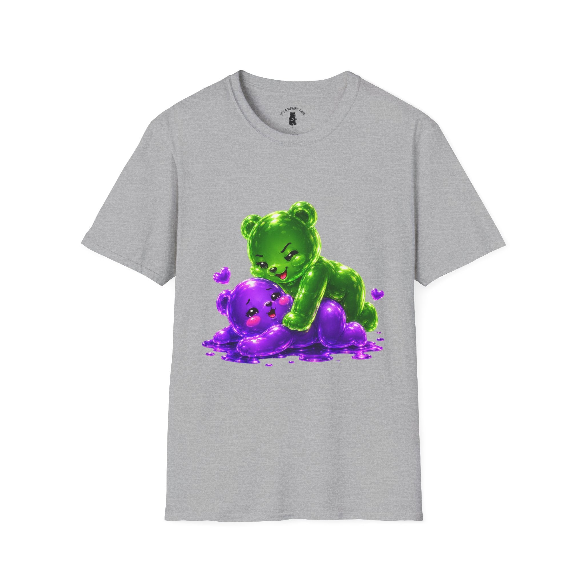 Wrestling Around, Special Neon Addition Oozy Bear Gummy Couple- Graphic Shirt (Adults Only)