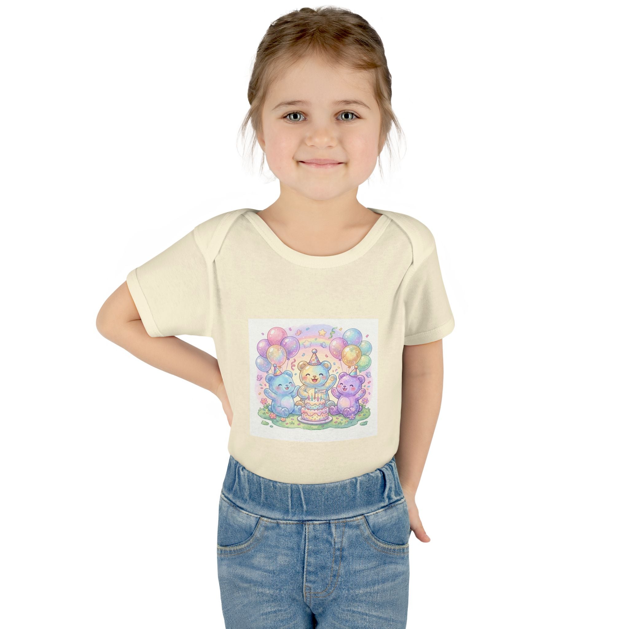 Birthday Gooey Bears, Cake & Balloons Infant Onesie