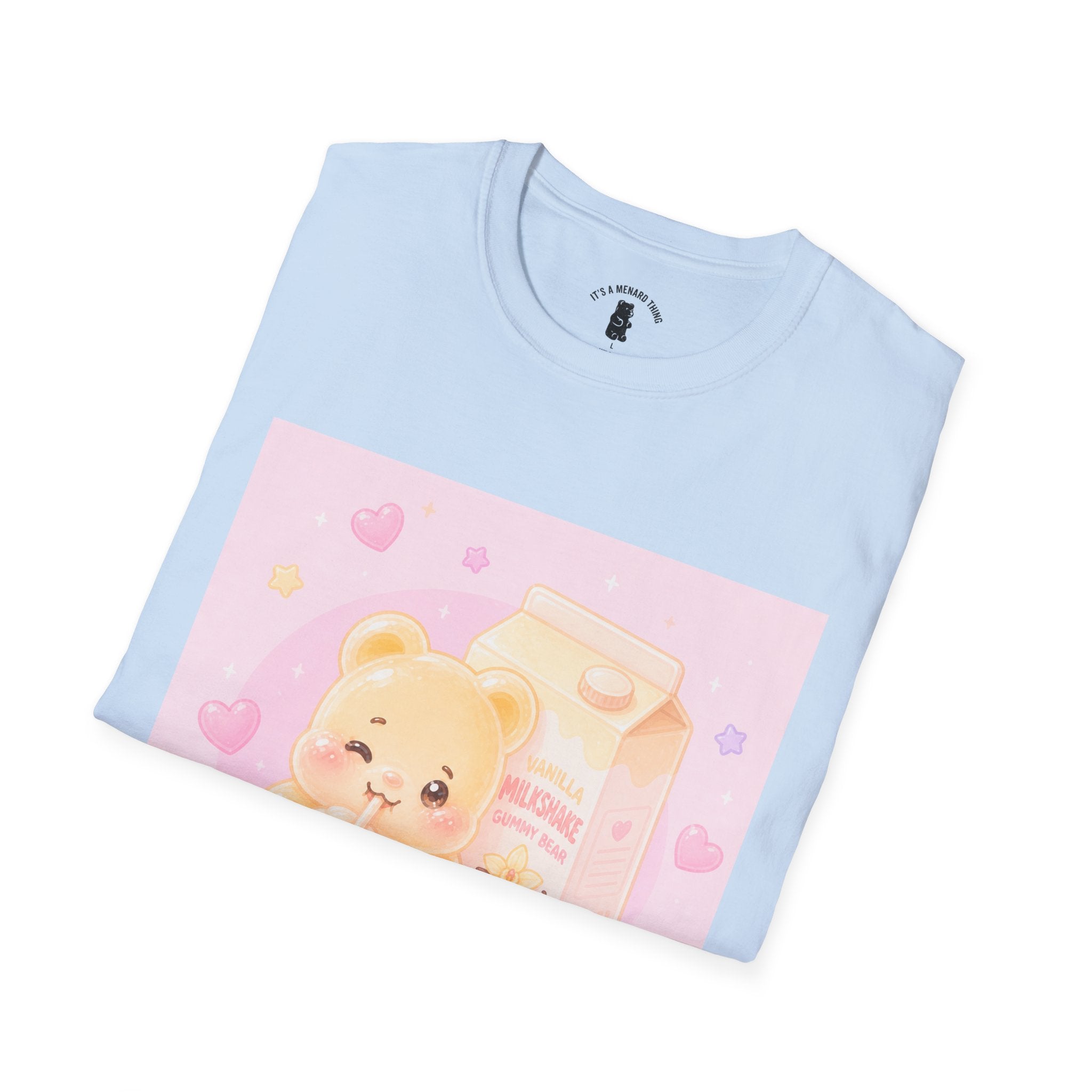 Vanilla Milkshake Gooey Gummy Cartoon T-Shirt — Pastel Aesthetic Tee