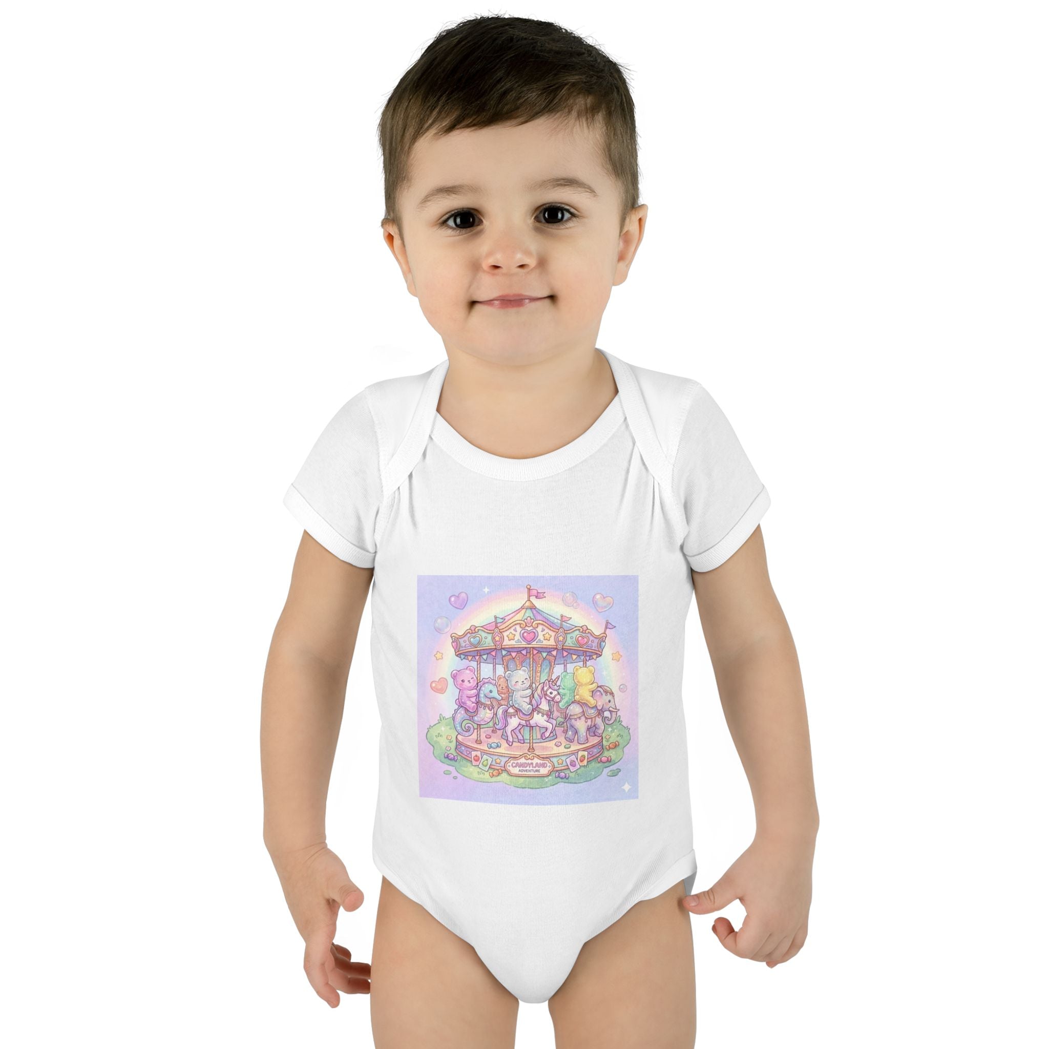 Gooey Gummies Carousel: Pastel Baby Bodysuit