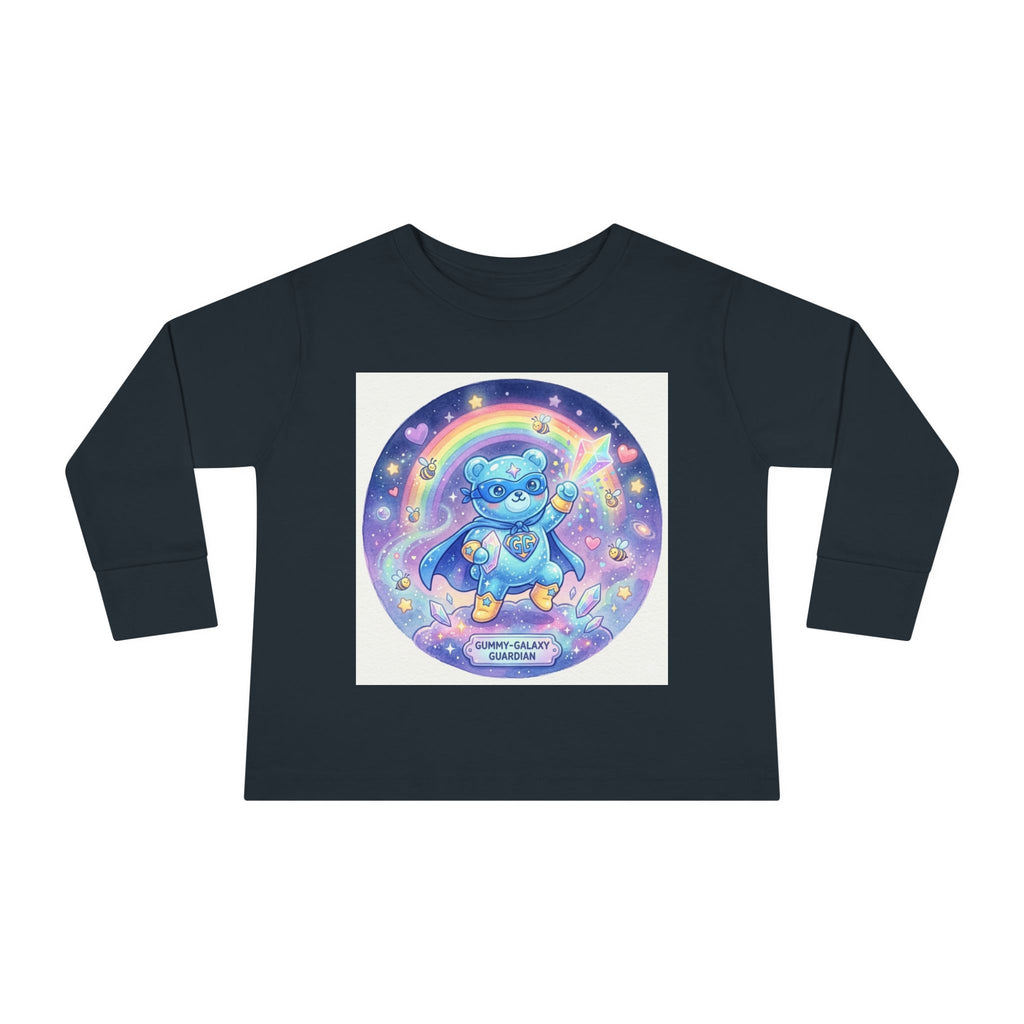 Superhero Blue Oozy Bear- Graphic Long Sleeve Shirt