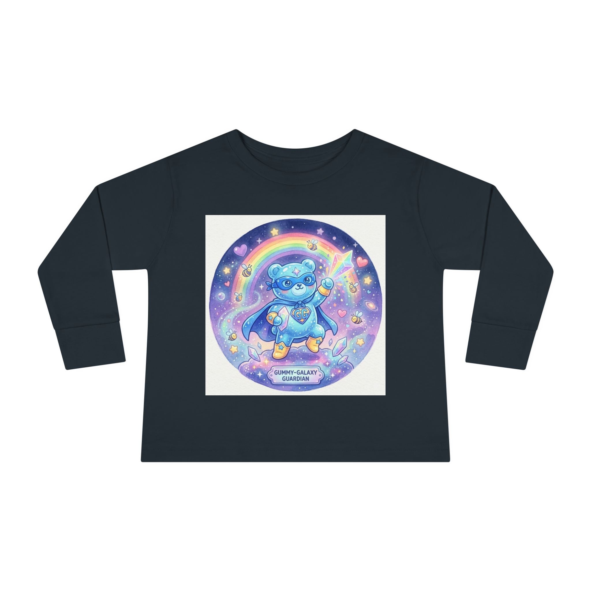 Superhero Blue Oozy Bear- Graphic Long Sleeve Shirt
