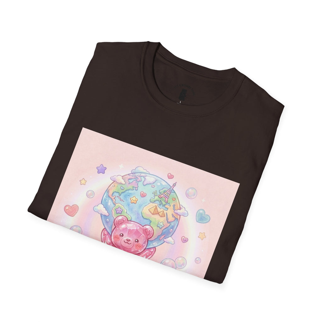 World Atlas, Pink Crystal Gooey Gummy Bear — Pastel Graphic T-Shirt