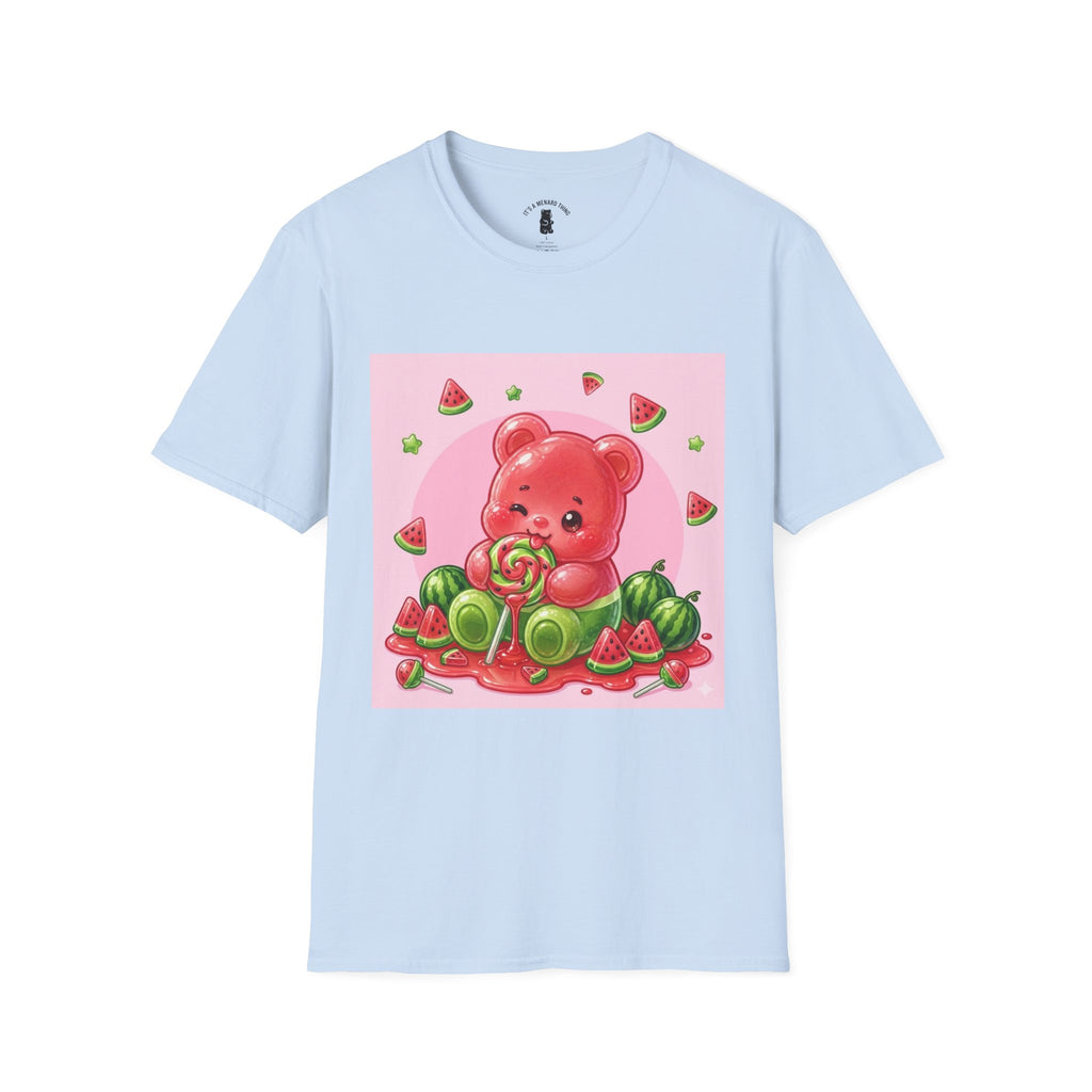 Watermelon Lollipop Gooey Gummy Bear T-Shirt — Kawaii Fruit Graphic Tee