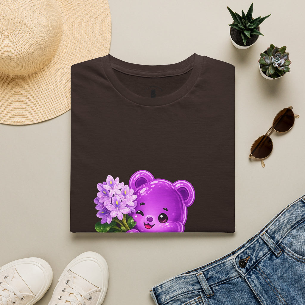 Purple Flower Cluster, Oozy Bear Friend Flower Addition- Graphic Shirt