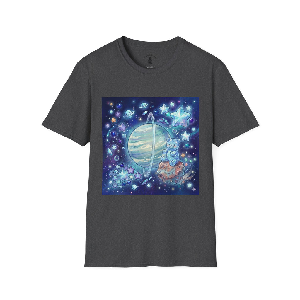 Floating By Uranus, Blue Crystal Gooey Gummy Bear- Kawaii Graphic T-Shirt