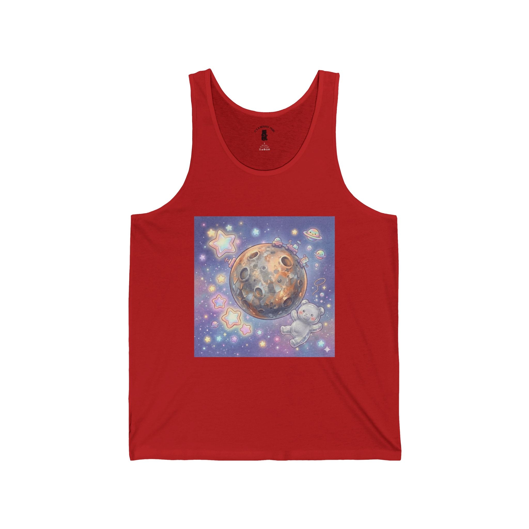 Think of Me and Say Mercury, Special Silver Gooey Gummy Bear — Kawaii Illustration Tank Top