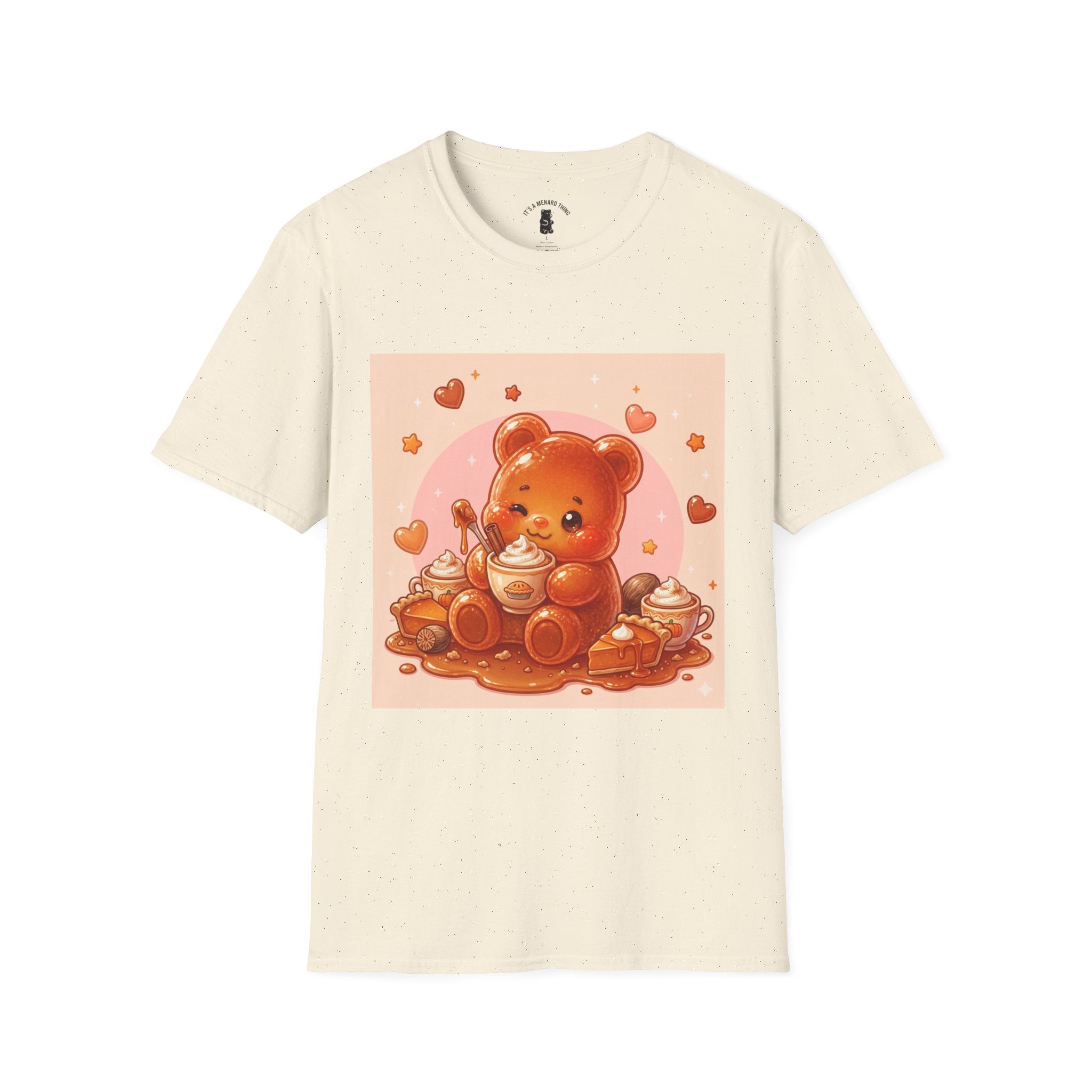Pumpkin Spice Latte Time, With Pie and Love Gooey Gummy Bear — Kawaii Graphic Tee