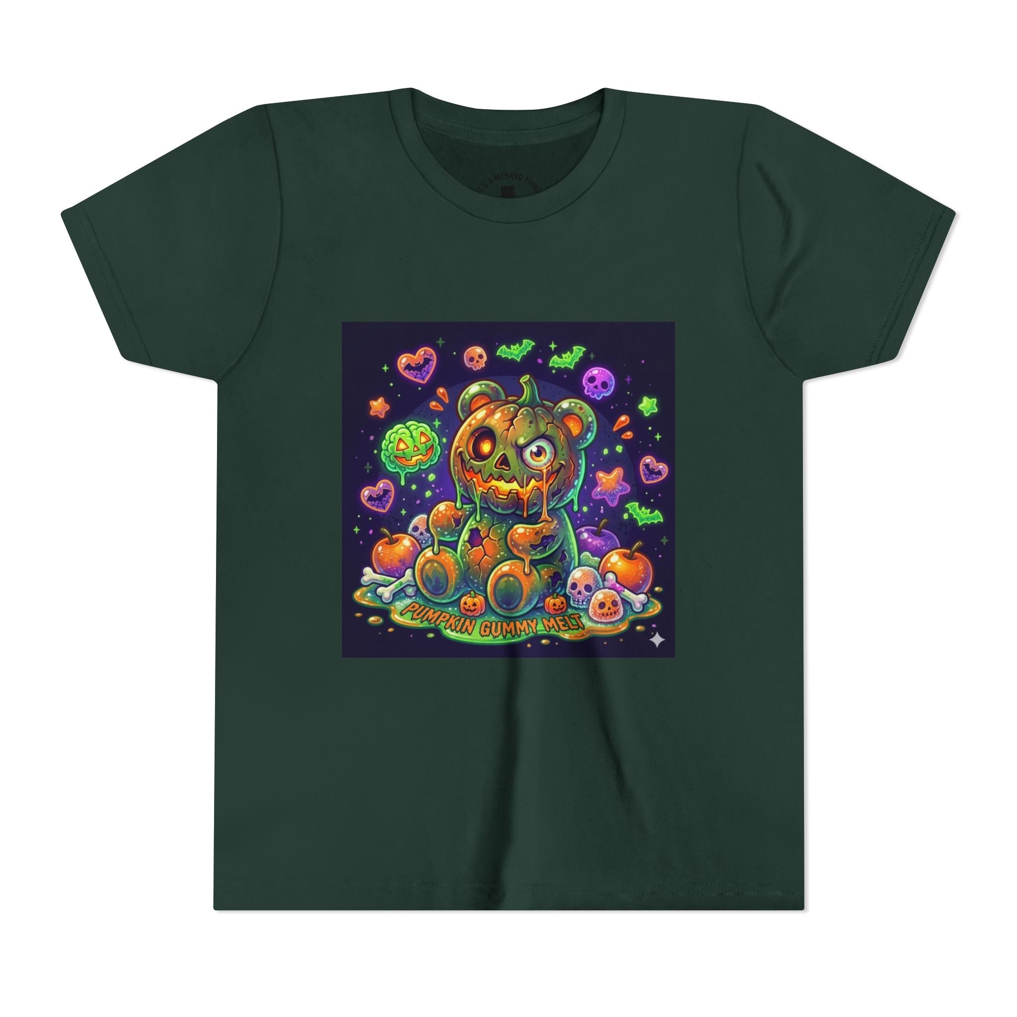Cute Creepy Pumpkin Head Gooey Gummy Bear Halloween- Graphic Tee