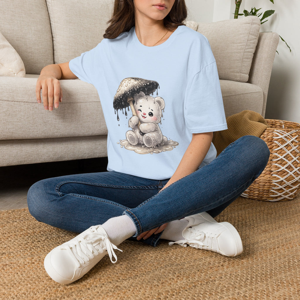 Ink Cap Mushroom Umbrella Special White Oozy Bears Friend- Graphic Shirt