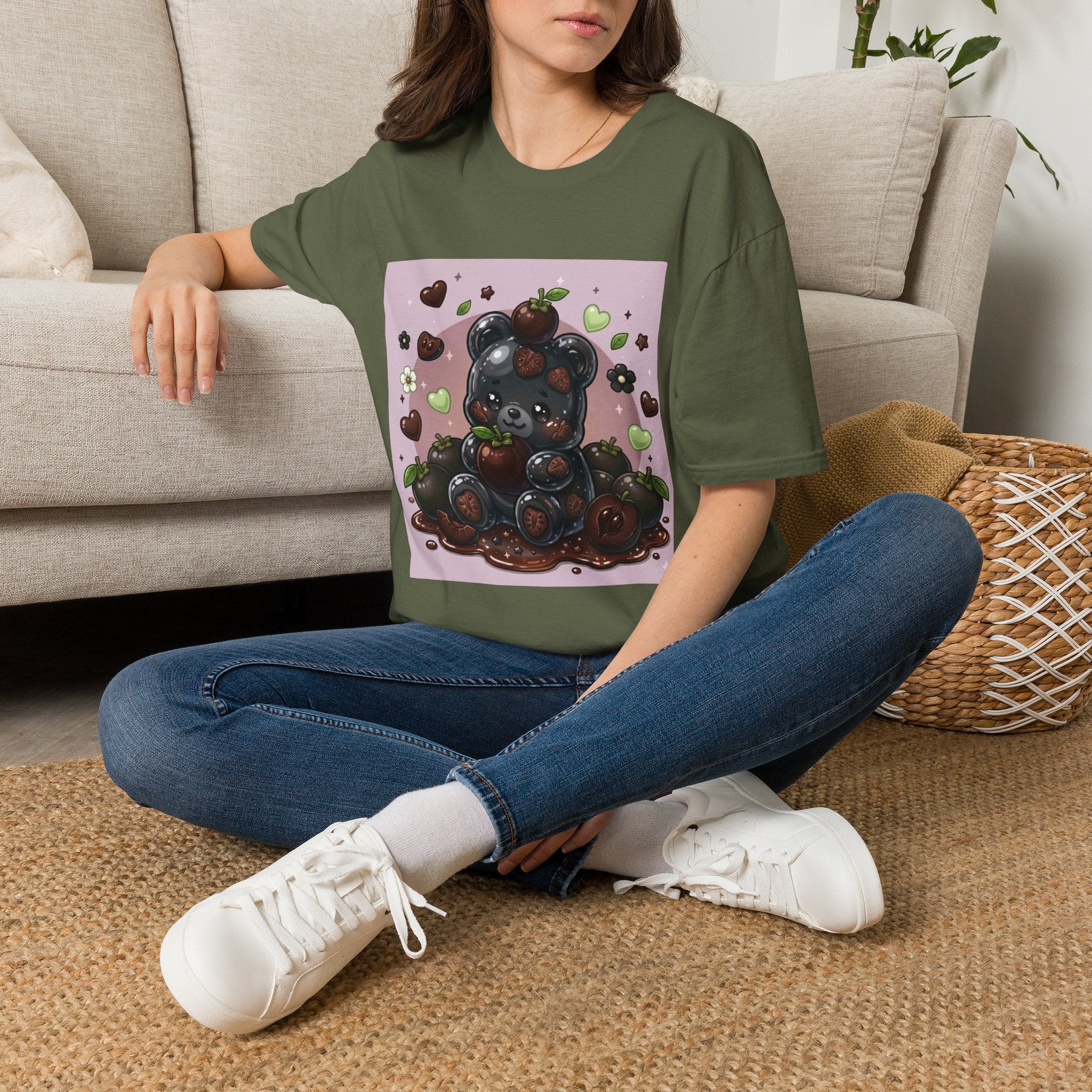 Special Black Sapote Fruit, Exotic Oozy Gummy Bear — Kawaii Graphic Shirt