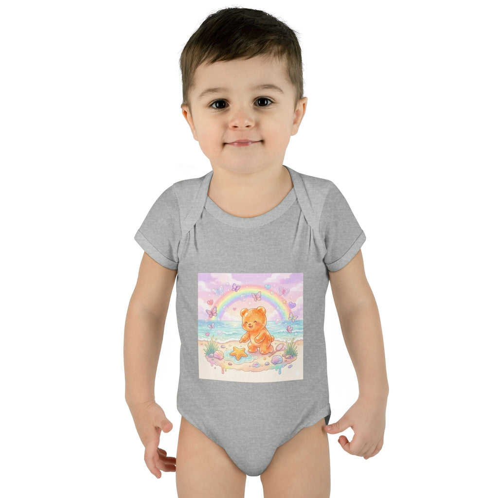 Gooey Gummy Beach Bear Rainbow & Starfish - Bodysuit