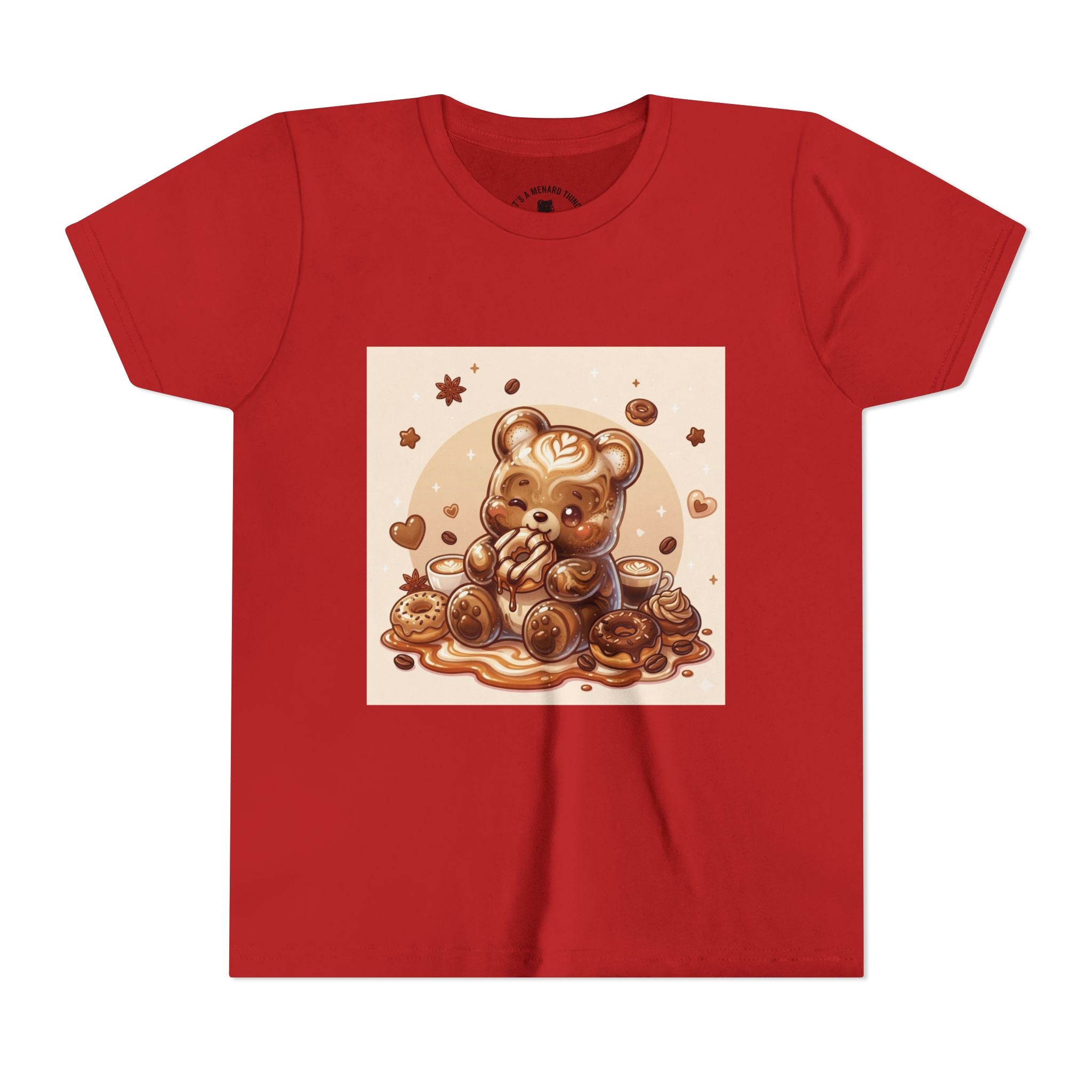 Coffee & Donuts Gooey Gummy Bear Graphic Kids Shirt