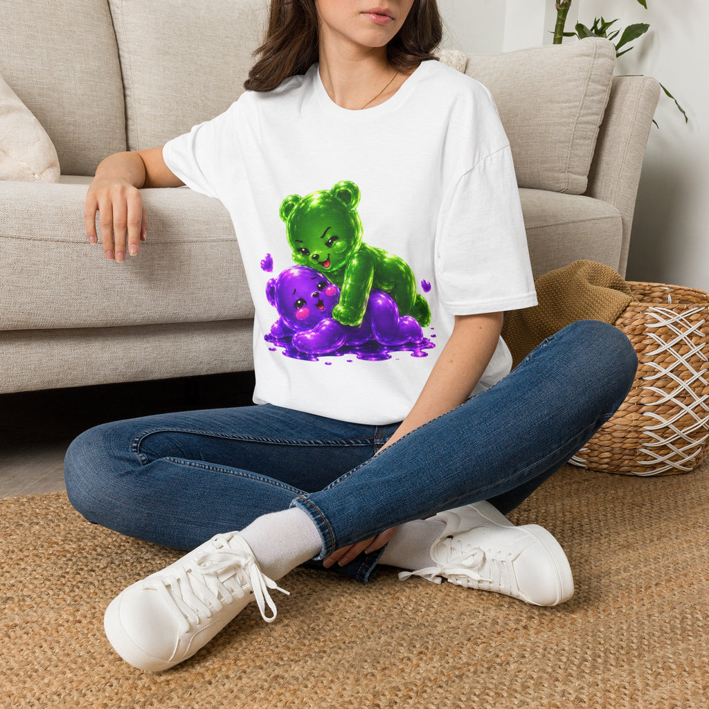 Wrestling Around, Special Neon Addition Oozy Bear Gummy Couple- Graphic Shirt (Adults Only)