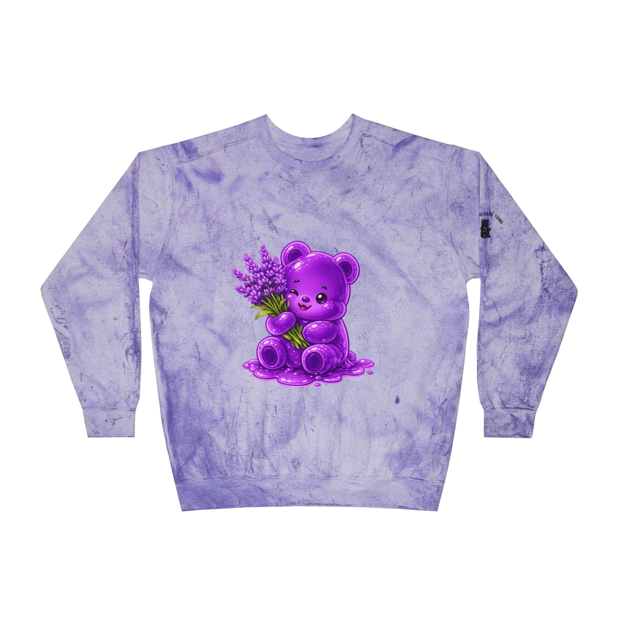 Lavender Stalk, Purple Oozy Bear Gummy Special- Graphic Tie-Dye Sweatshirt