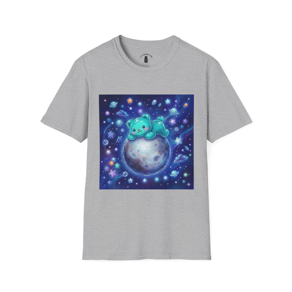 Lets Nap with Pluto, Teal Crystal Blue Gooey Gummy Bear- Kawaii Graphic T-Shirt