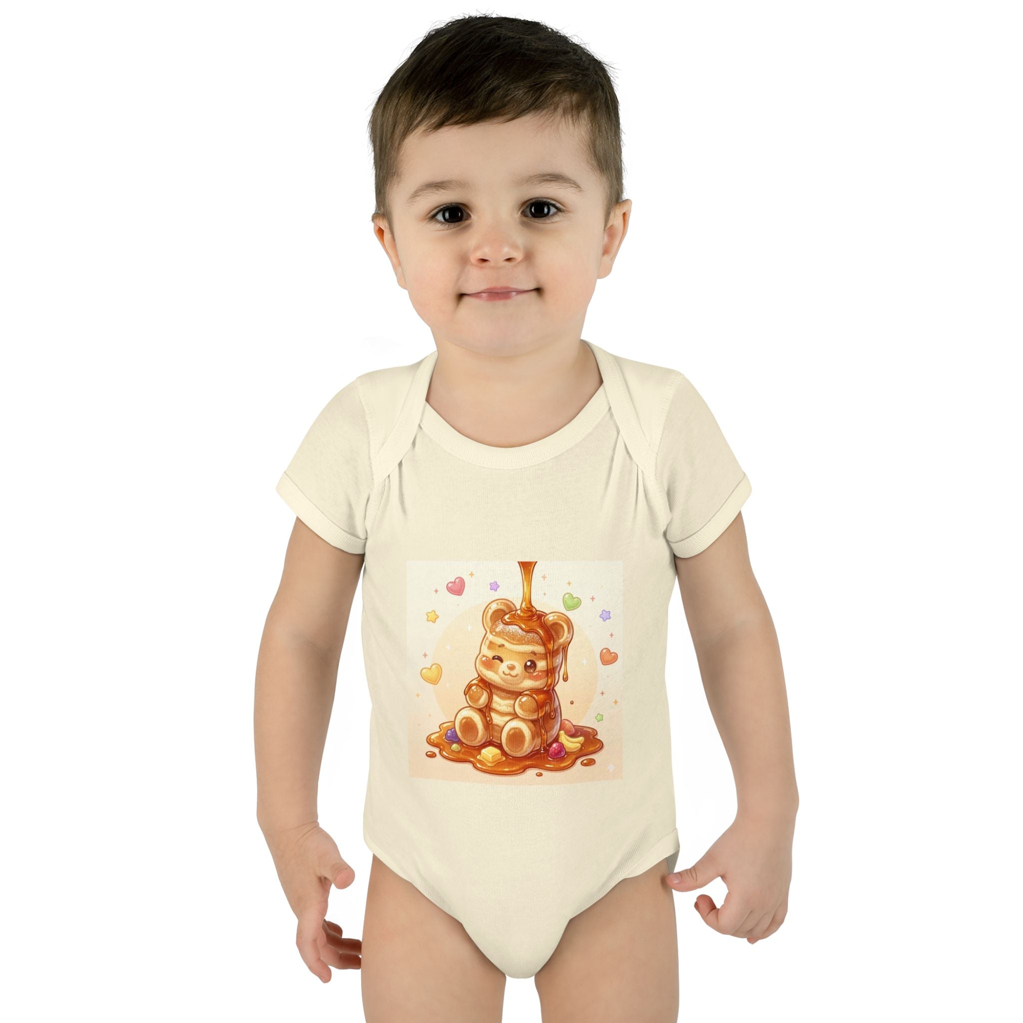 Fluffy Gooey Pancake Gummy Bear Baby Bodysuit — Cute Gummy bear Infant Onesie