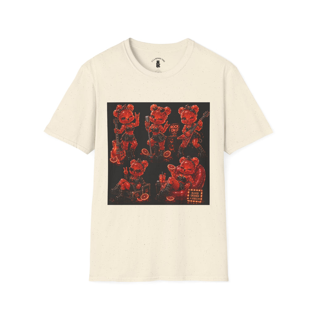 Rocking Blood Orange Grunge Oozy Bear Rocker Babe, Pin Up- Adult Graphic Shirt (18+)