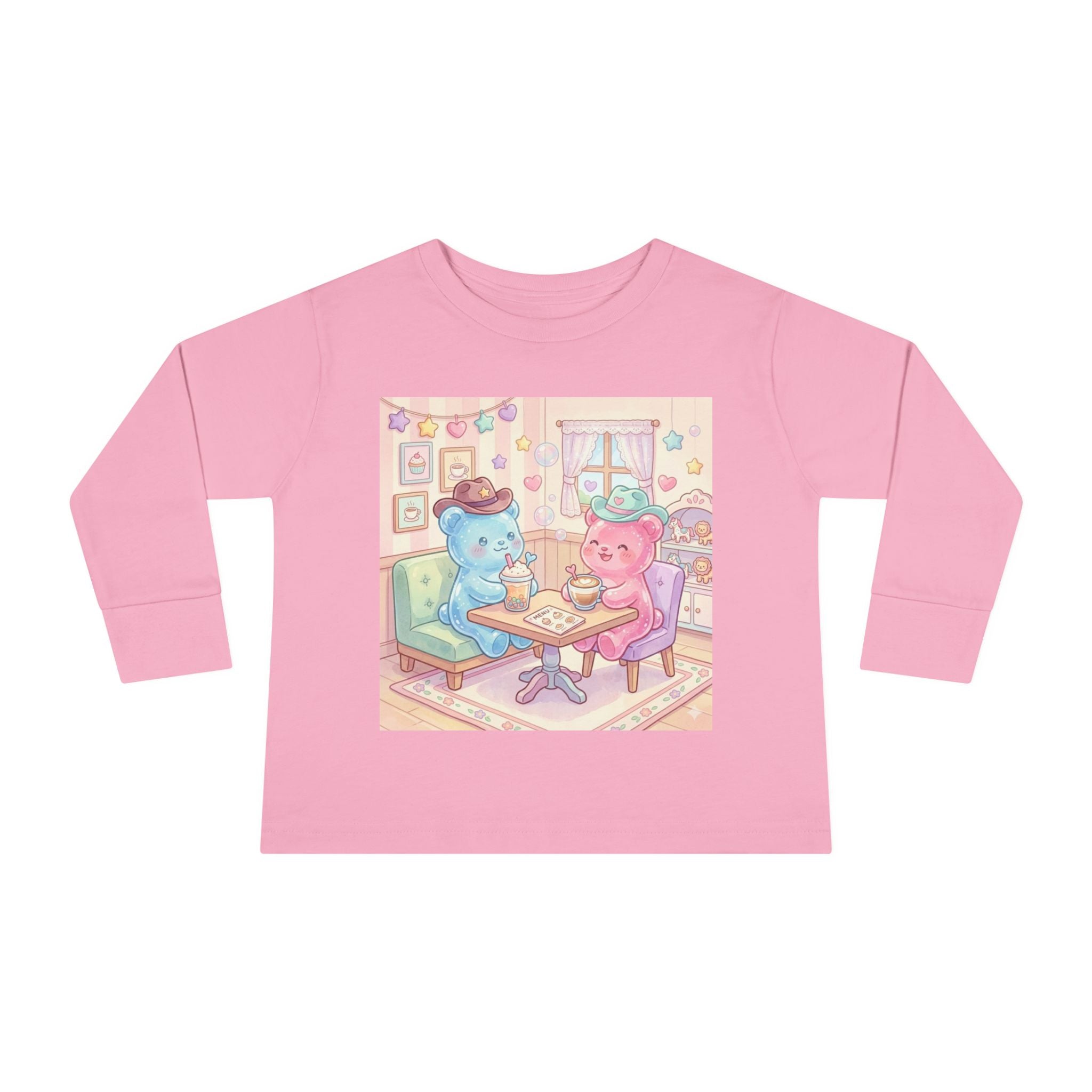Cowboy Coffee Break, Oozy Bear Duo Friends- Graphic Long Sleeve Shirt