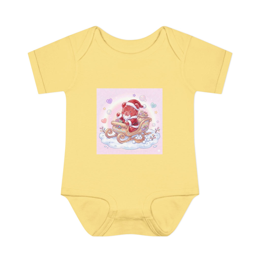Baby Bodysuit – Gooey Gummy Santa in Sleigh Christmas Infant Onesie