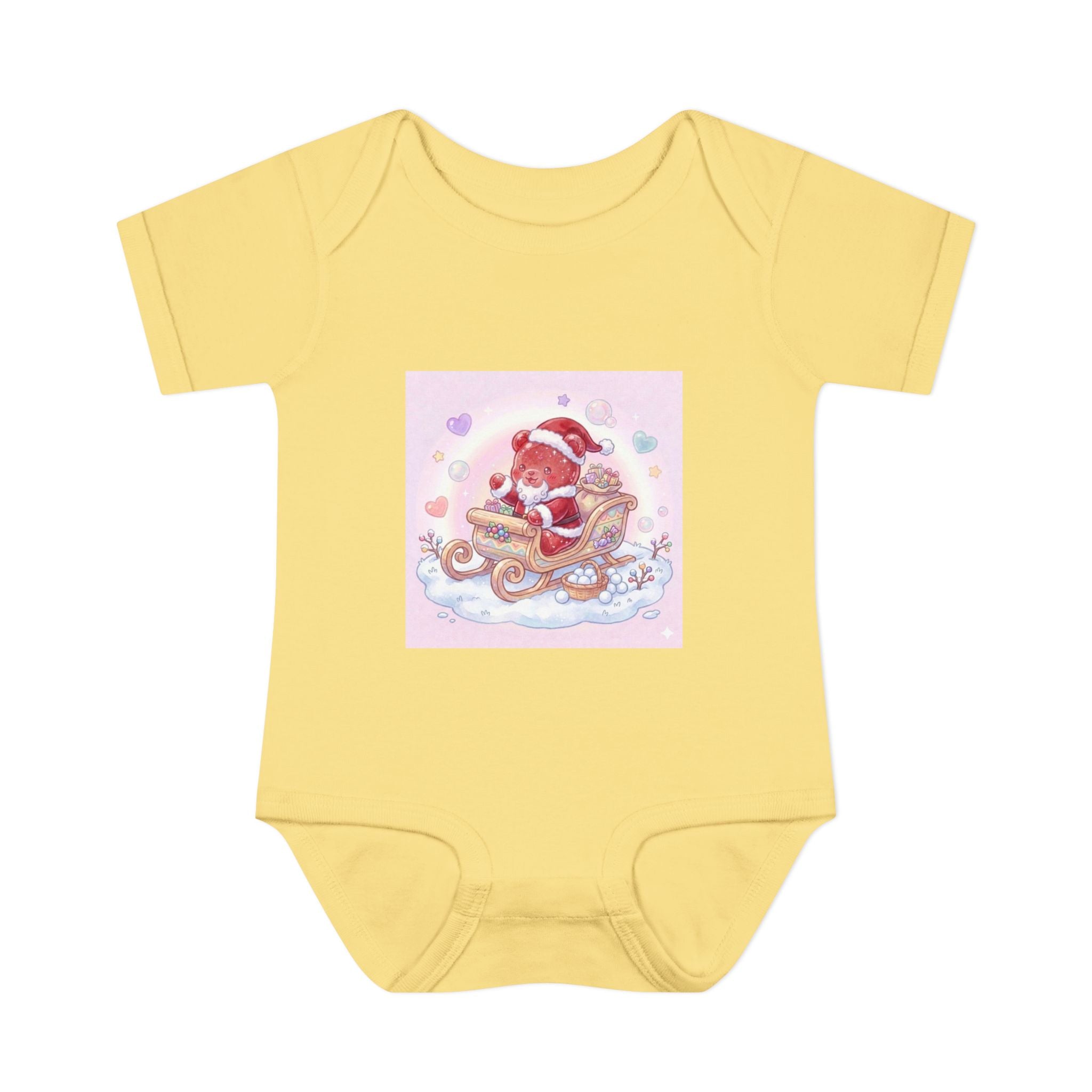 Baby Bodysuit – Gooey Gummy Santa in Sleigh Christmas Infant Onesie