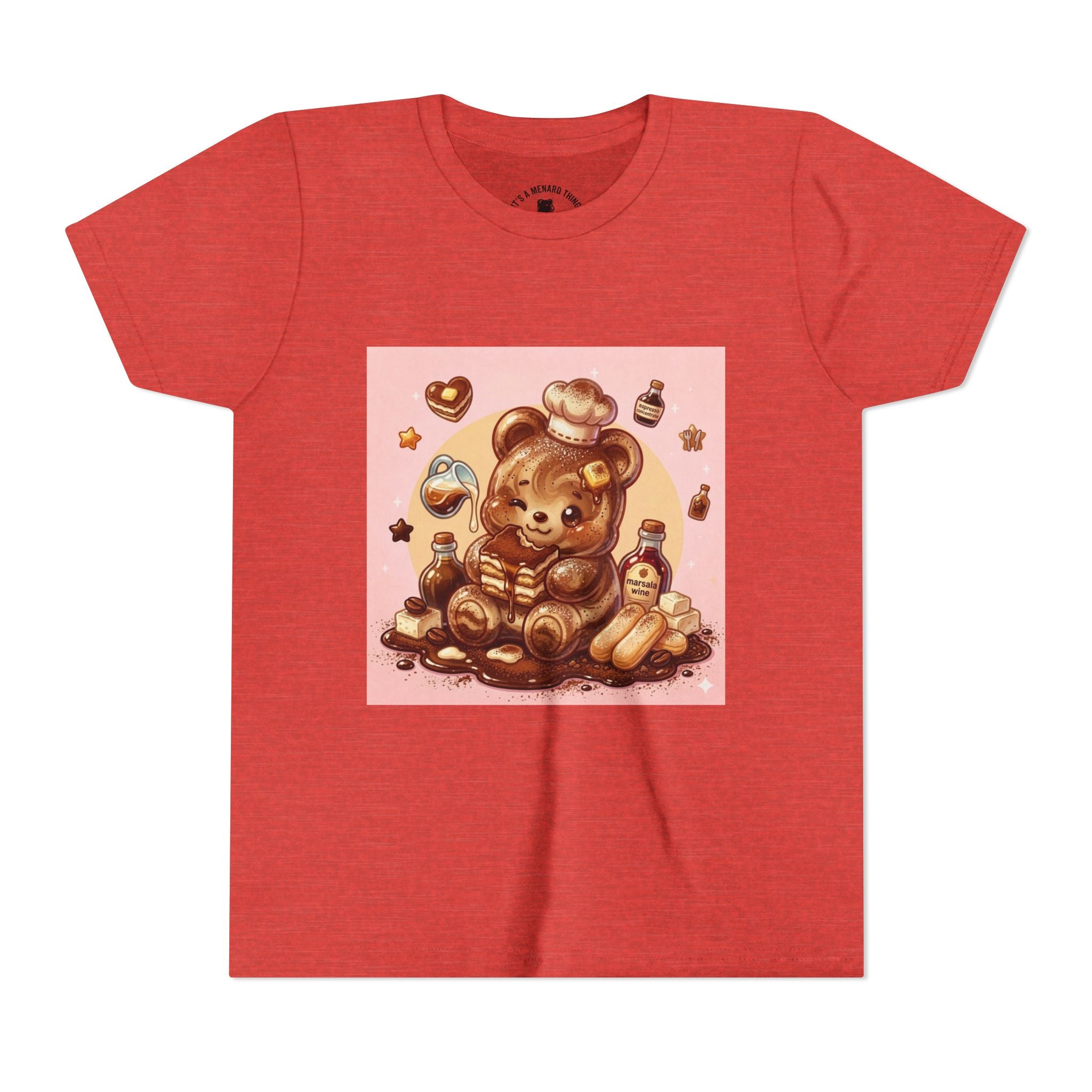 Tiramisu Gooey Gummy Chef Bear Graphic Youth T-Shirt