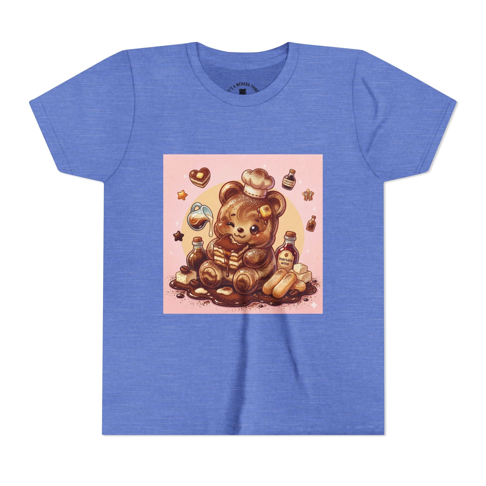 Tiramisu Gooey Gummy Chef Bear Graphic Youth T-Shirt