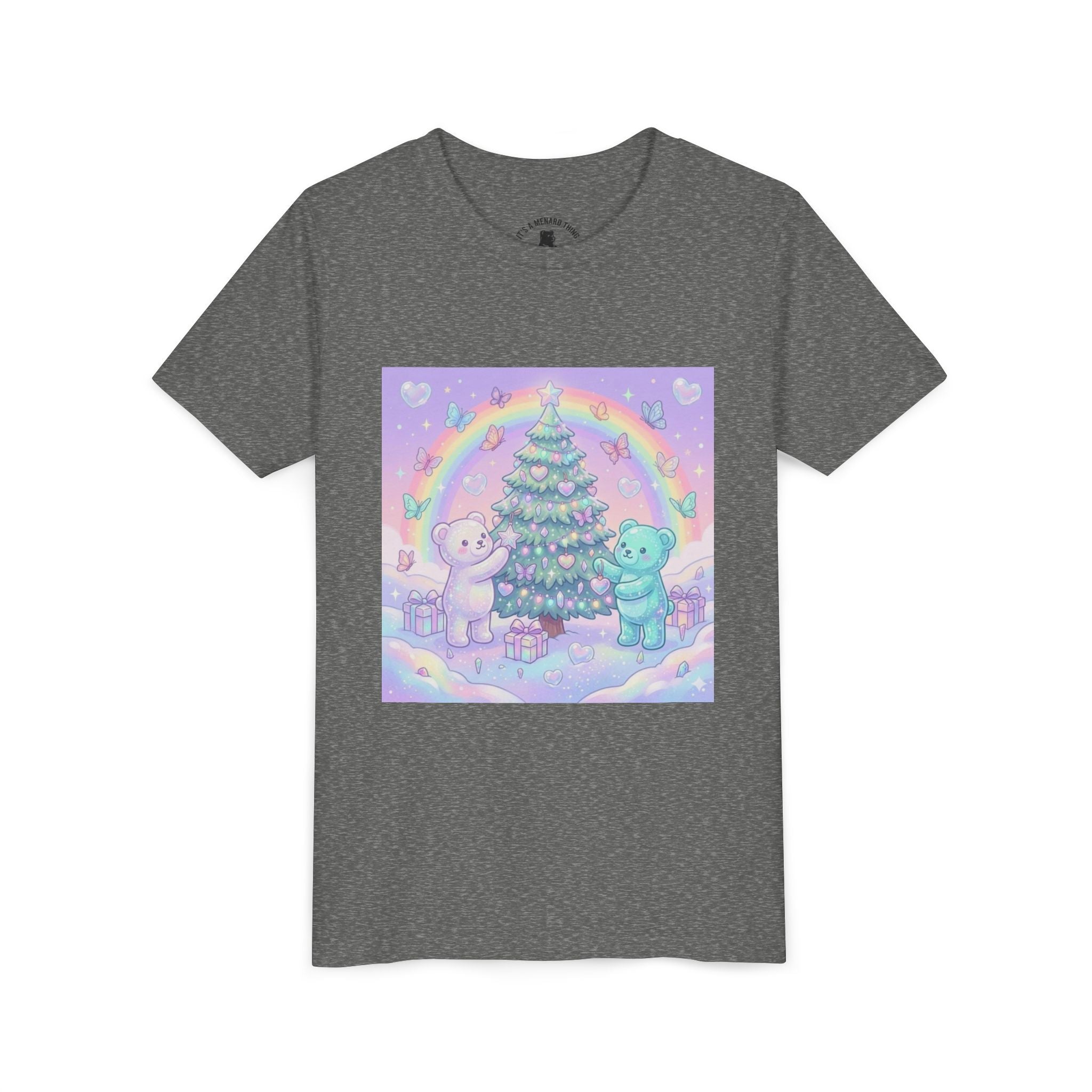 Gooey Gummy Bears Decorating Christmas Tree with Rainbow | Holiday Youth Shirt