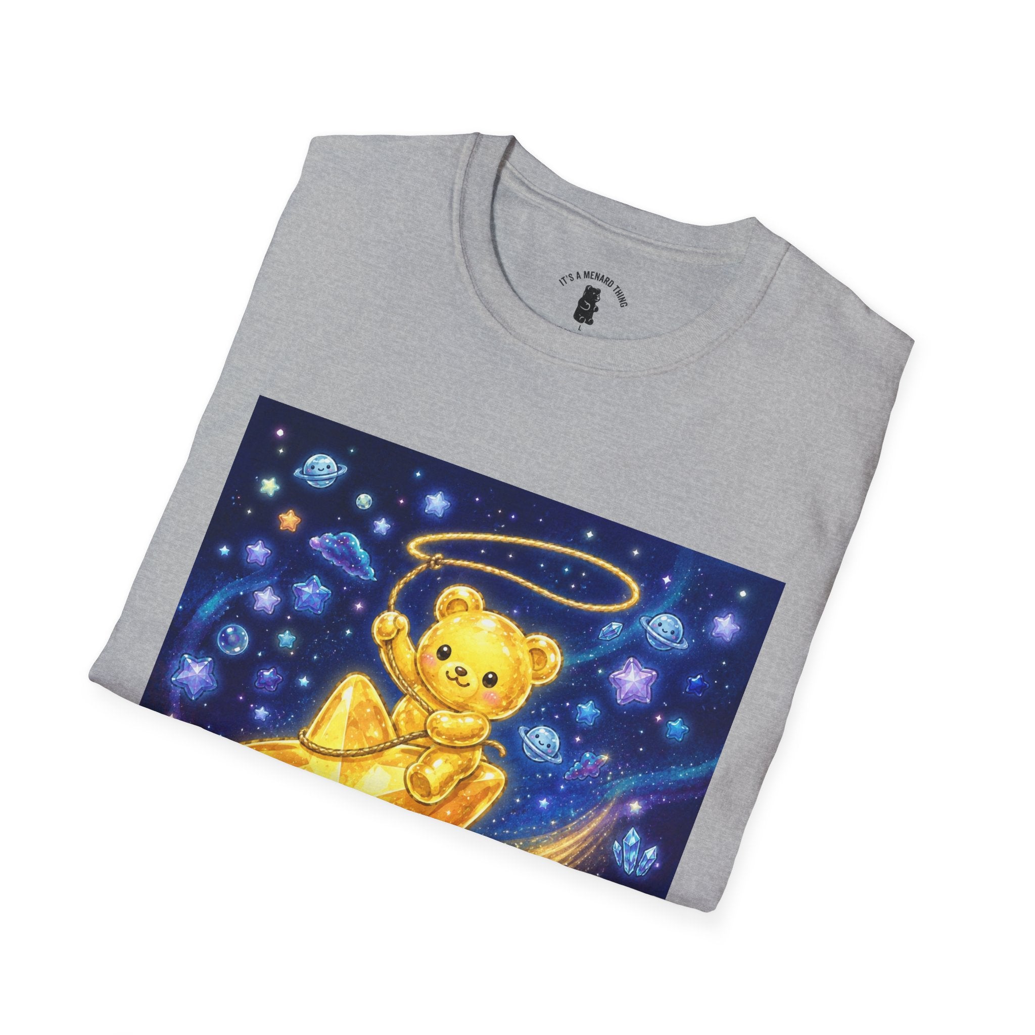 Rodeo Star, Golden Crstyal Gooey Gummy Bear- Kawaii Graphic T-Shirt