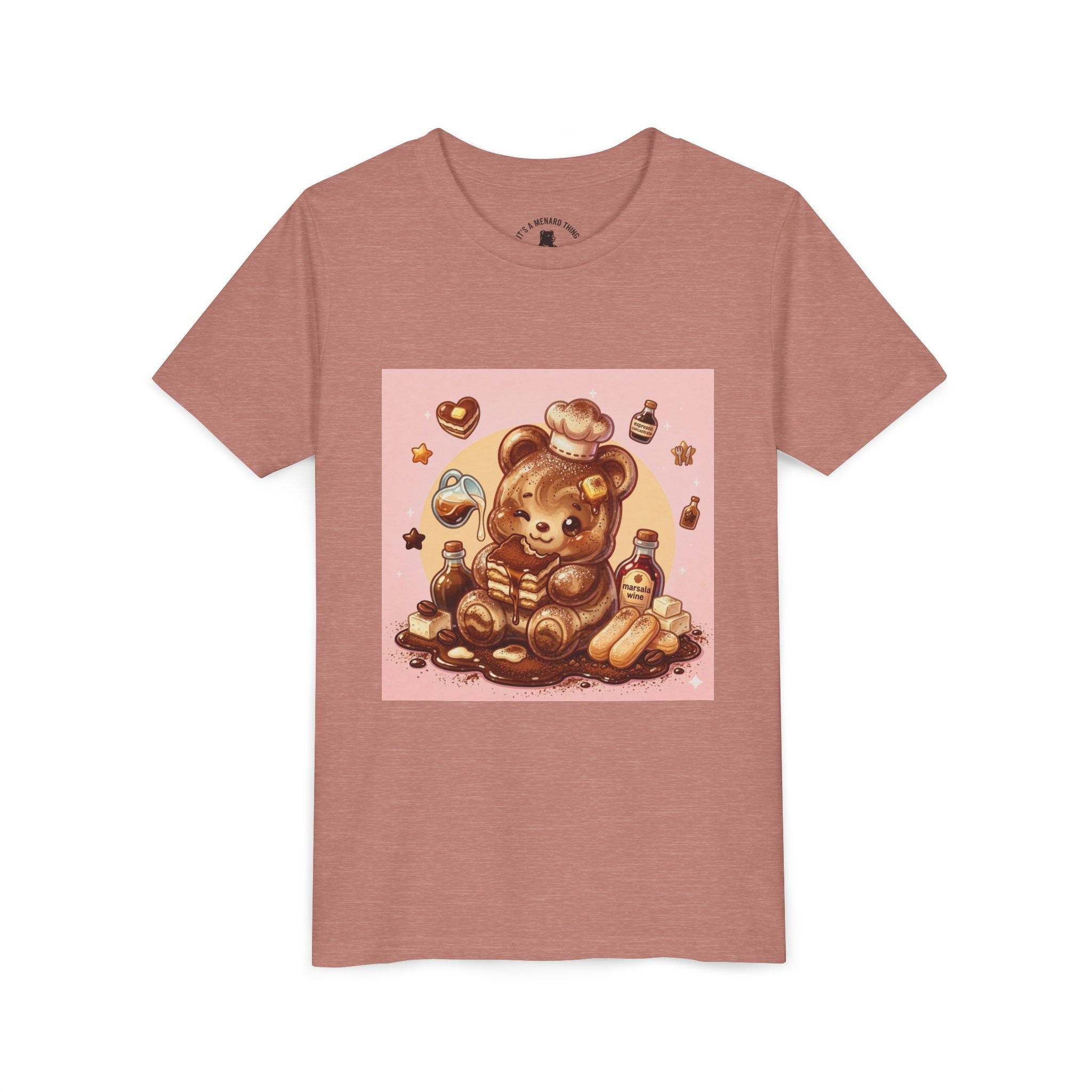 Tiramisu Gooey Gummy Chef Bear Graphic Youth T-Shirt