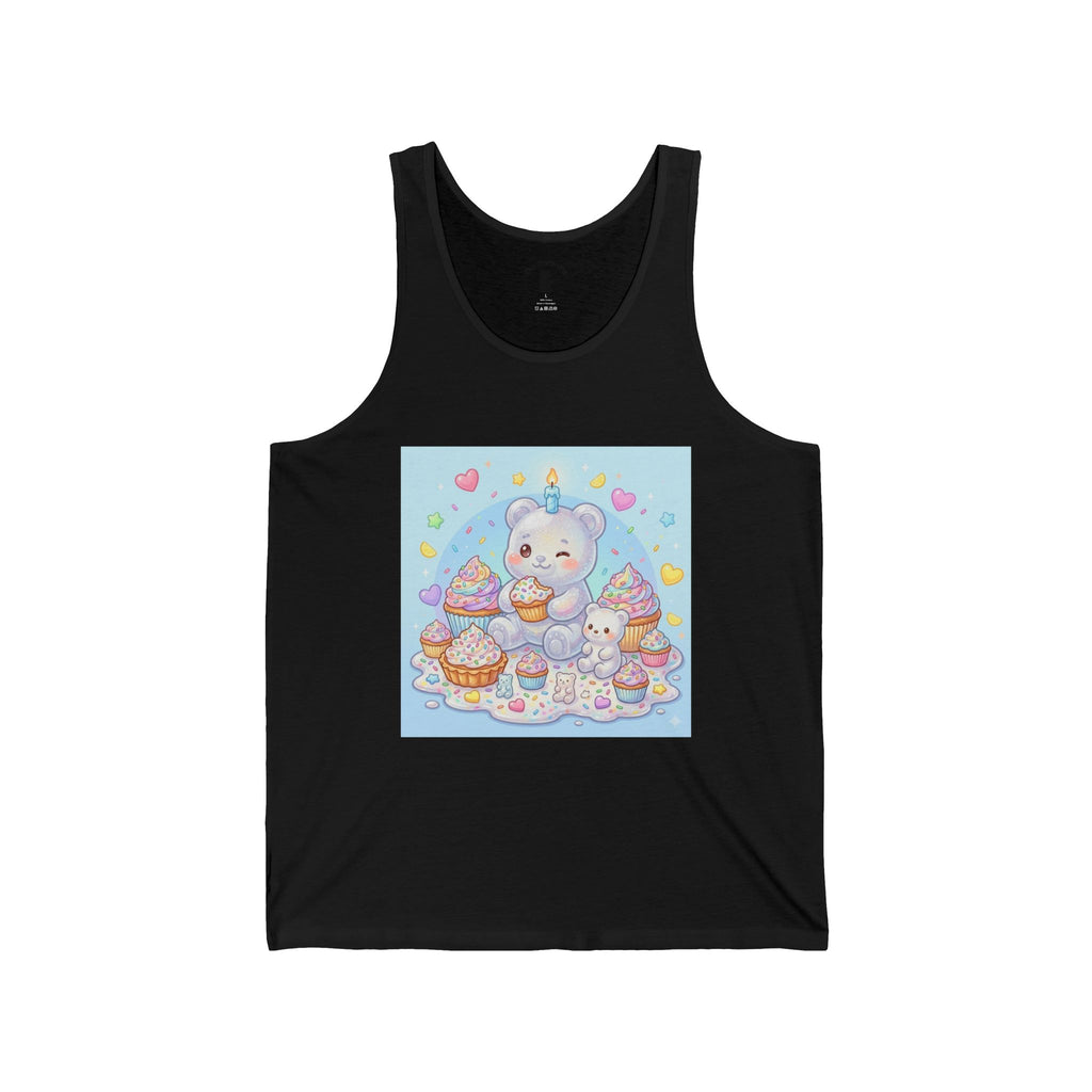 Cupcake Party Surprise, White Gooey Gummy Bear-Kawaii Graphic Tank Top