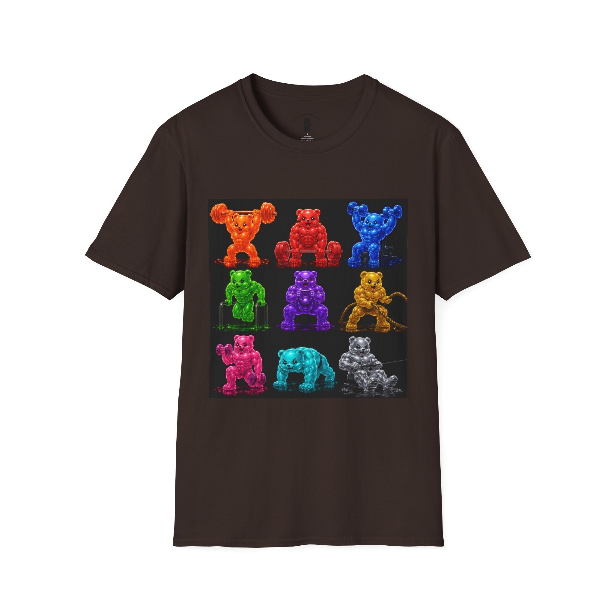 Gummy Grid of Oozy Buff Bears Workout- Adult Graphic Shirt